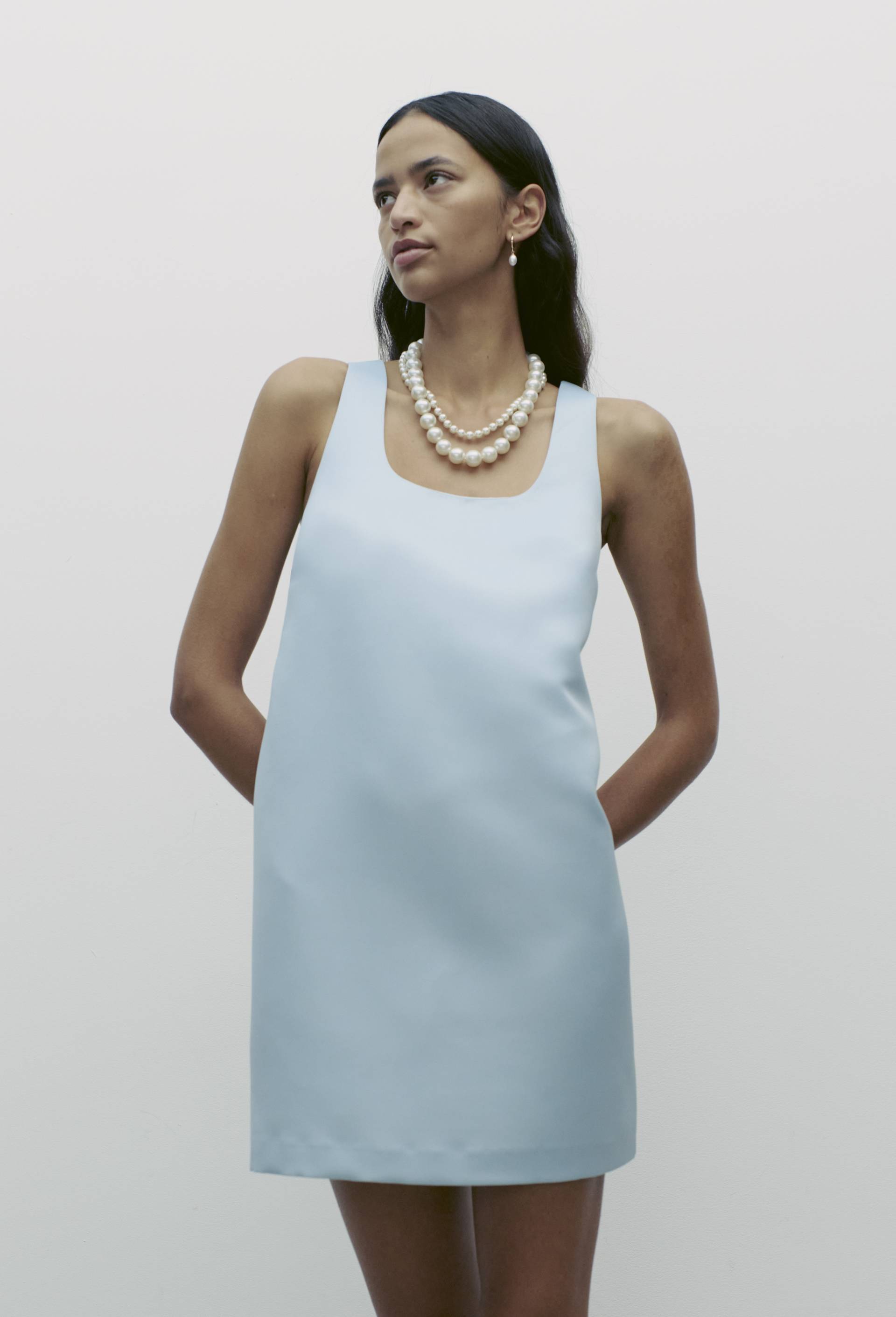 Robe courte unie, Bleu clair, large image number 0