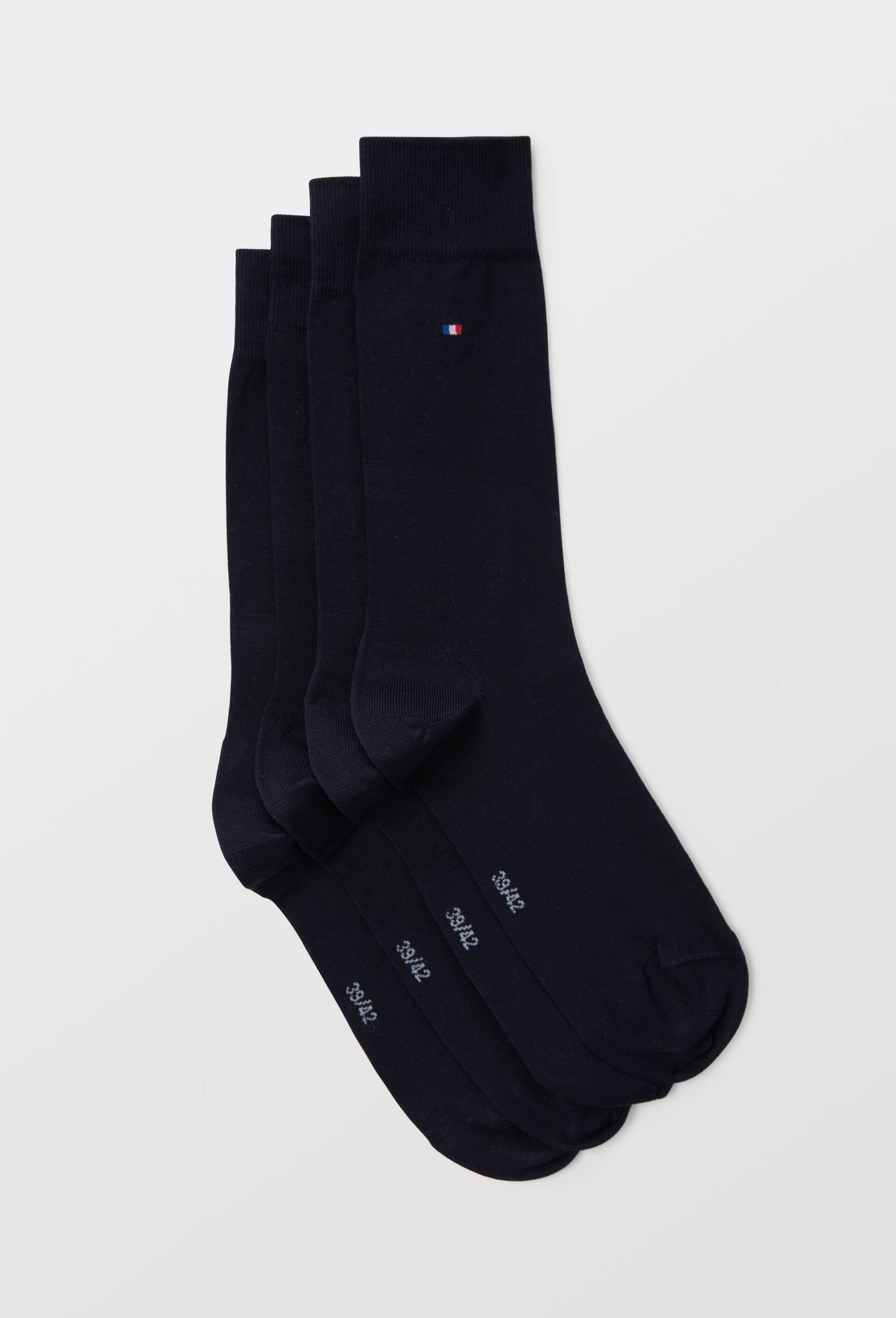 Lot de 2 chaussettes en fil d'&eacute;cosse en coton Fabrication Fran&ccedil;aise, Bleu fonc&eacute;, swatch image