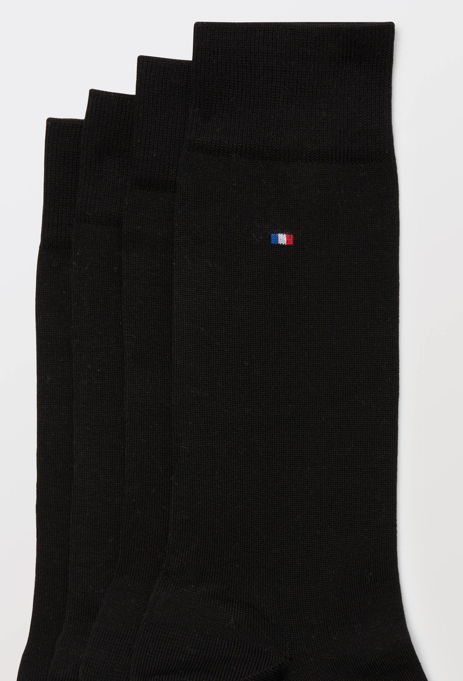 Lot de 2 chaussettes en fil d'&eacute;cosse en coton Fabrication Fran&ccedil;aise, Noir, large image number 1