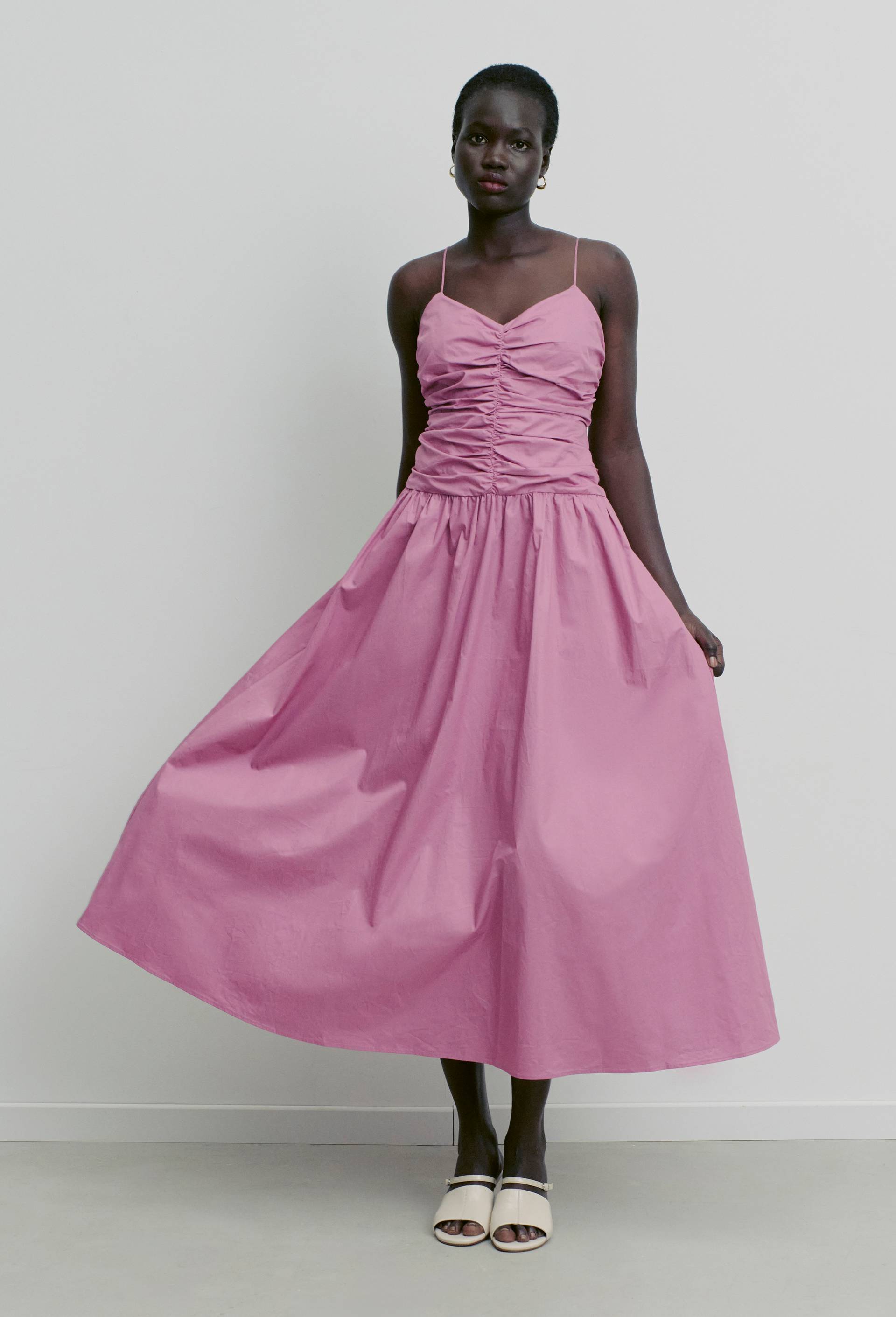 Robe longue unie en coton BIO GOTS, Violet, large