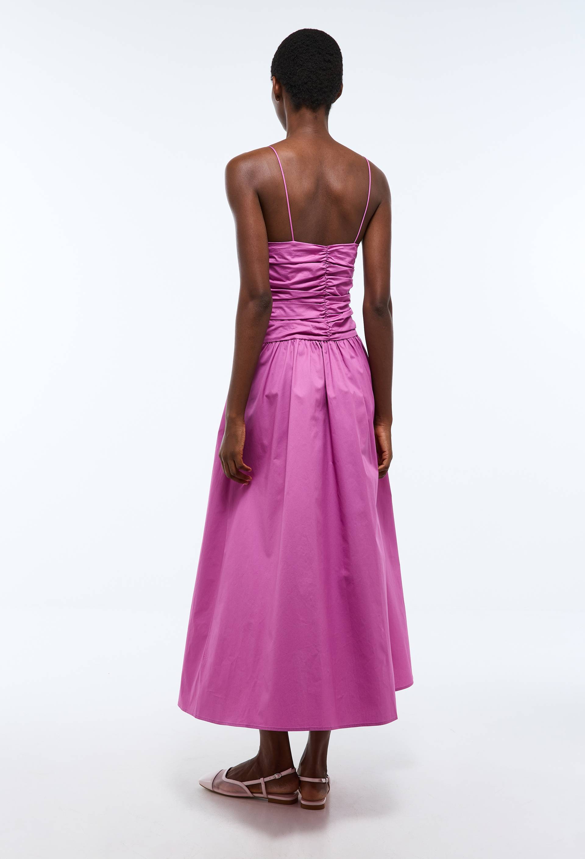 Robe longue unie en coton BIO GOTS, Violet, large