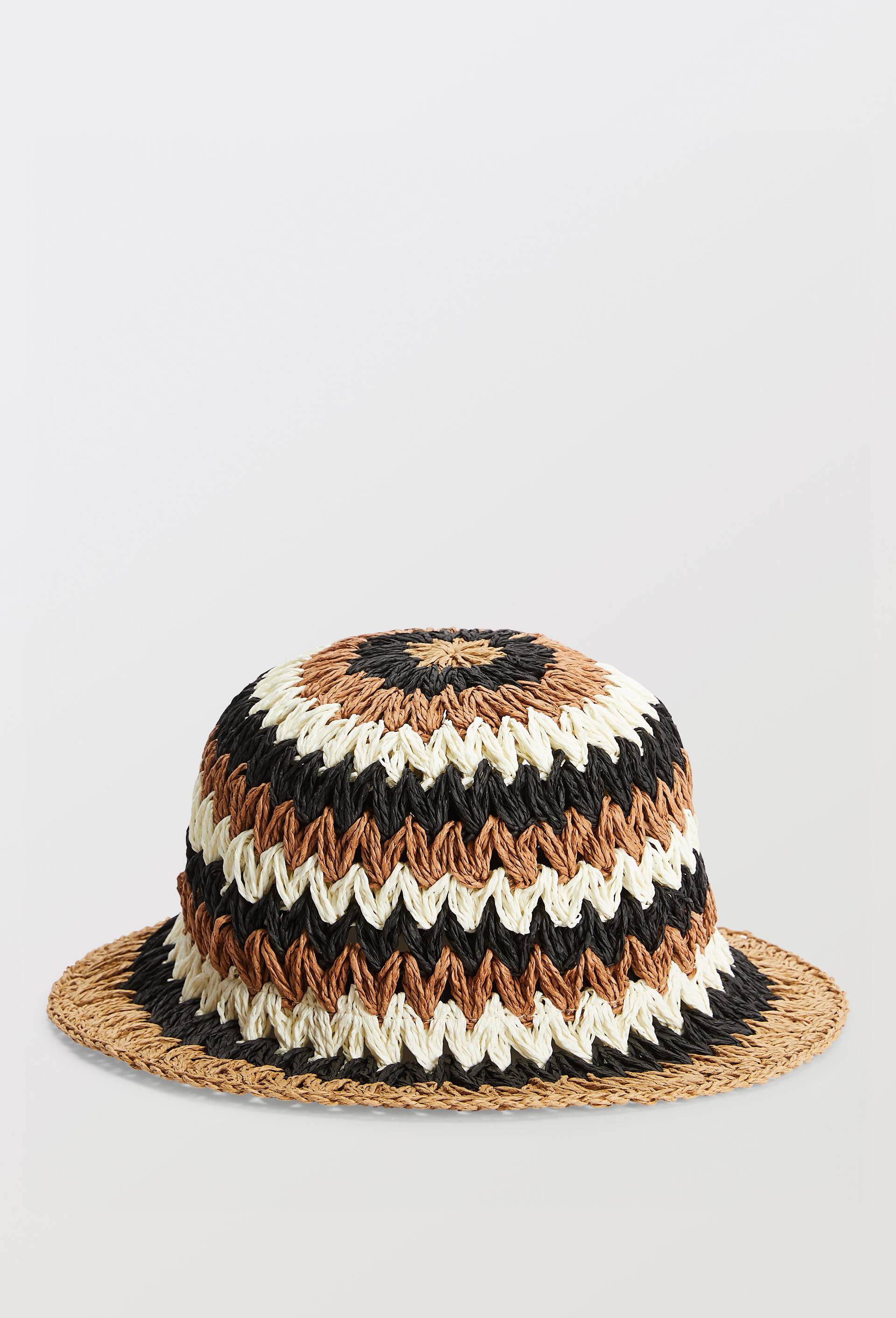 Chapeau cloche &agrave; rayures, Brun clair, large image number 0