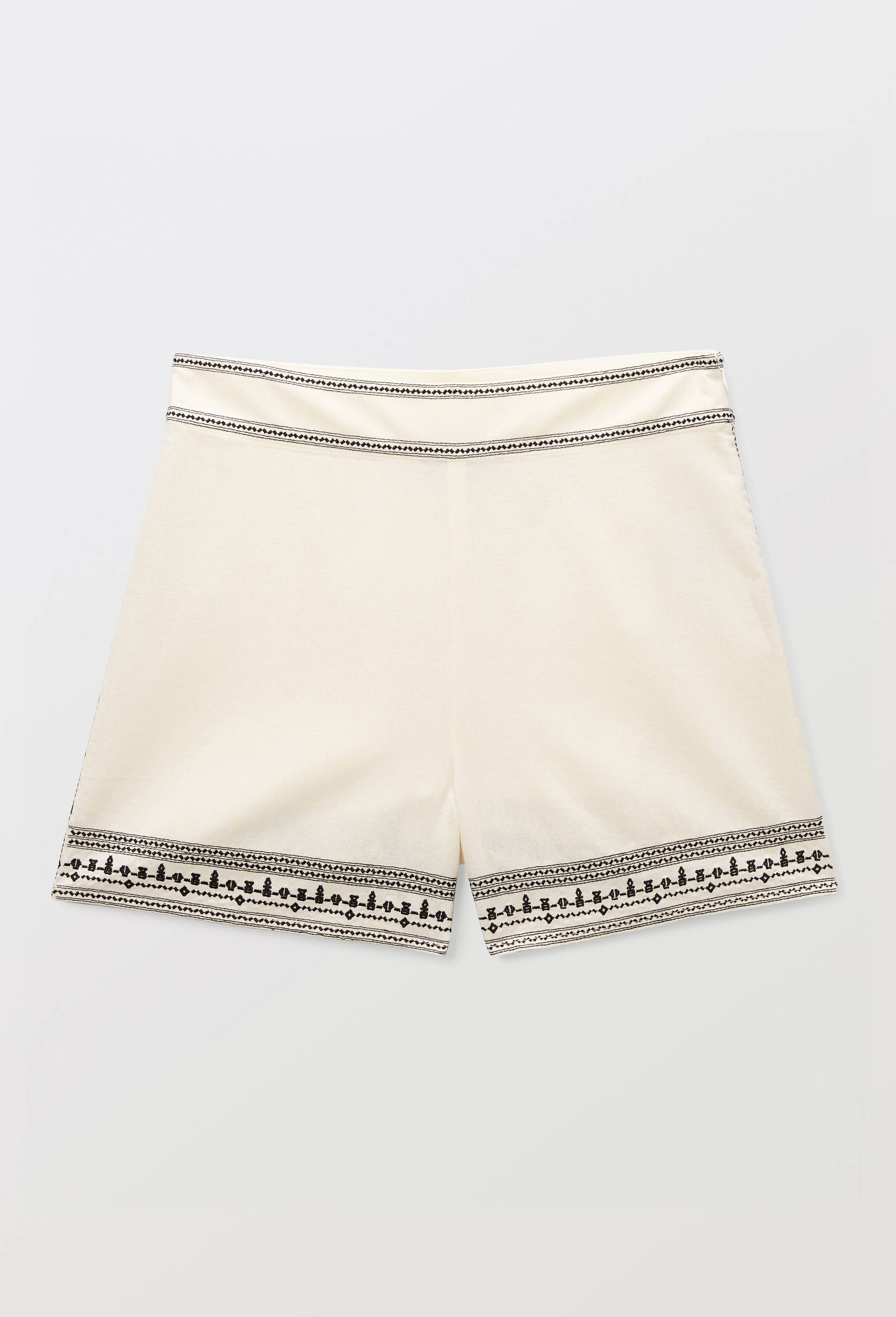 Short en coton avec broderie, Ecru, large image number 3.0