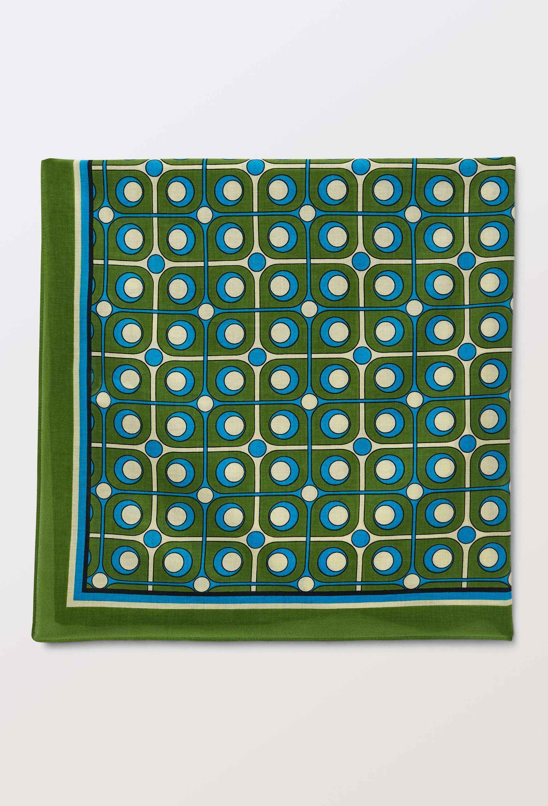 Foulard imprim&eacute; en coton BIO GOTS, Vert, large image number 1.0
