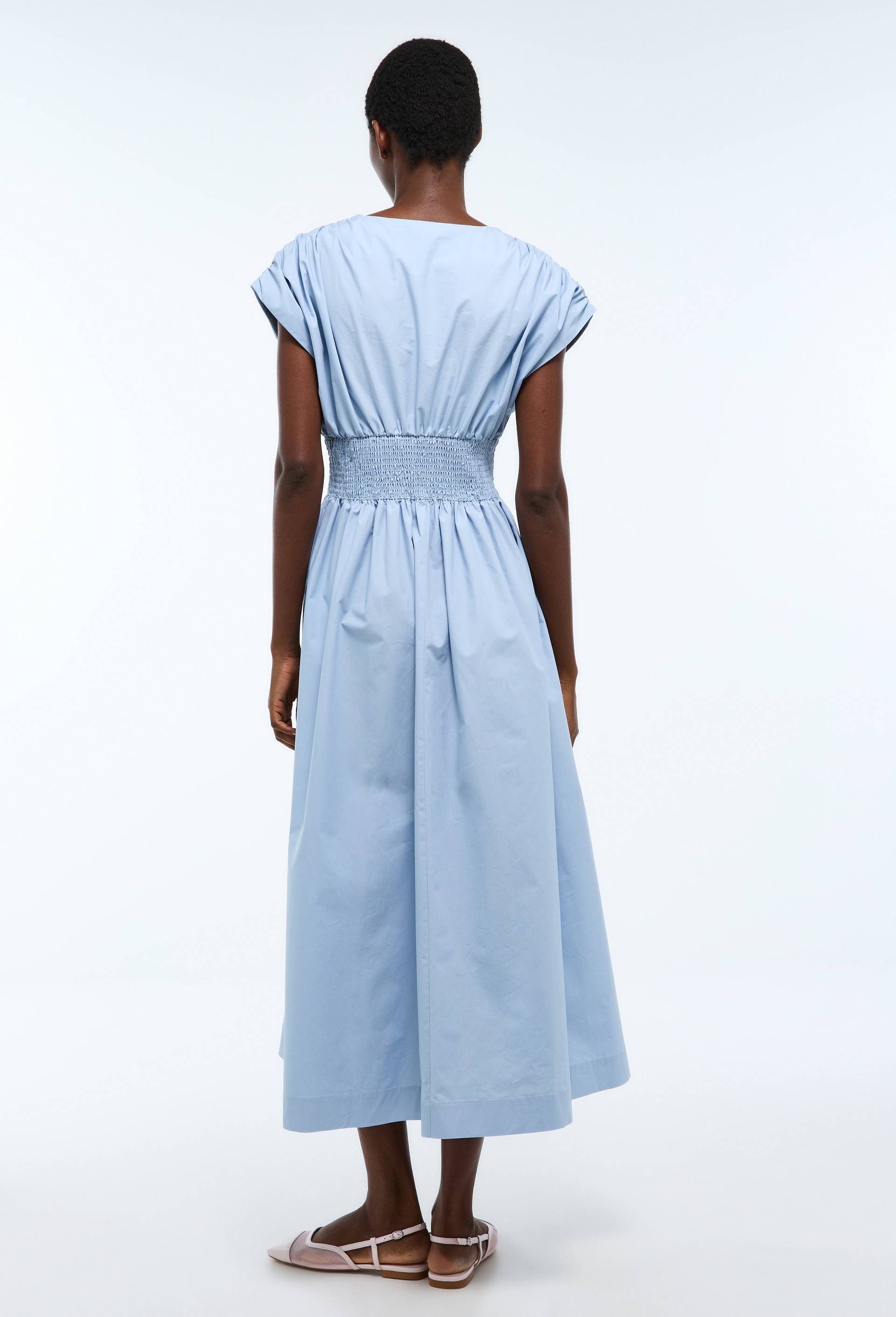 Robe midi unie en coton BIO GOTS, Bleu clair, large image number 1.0