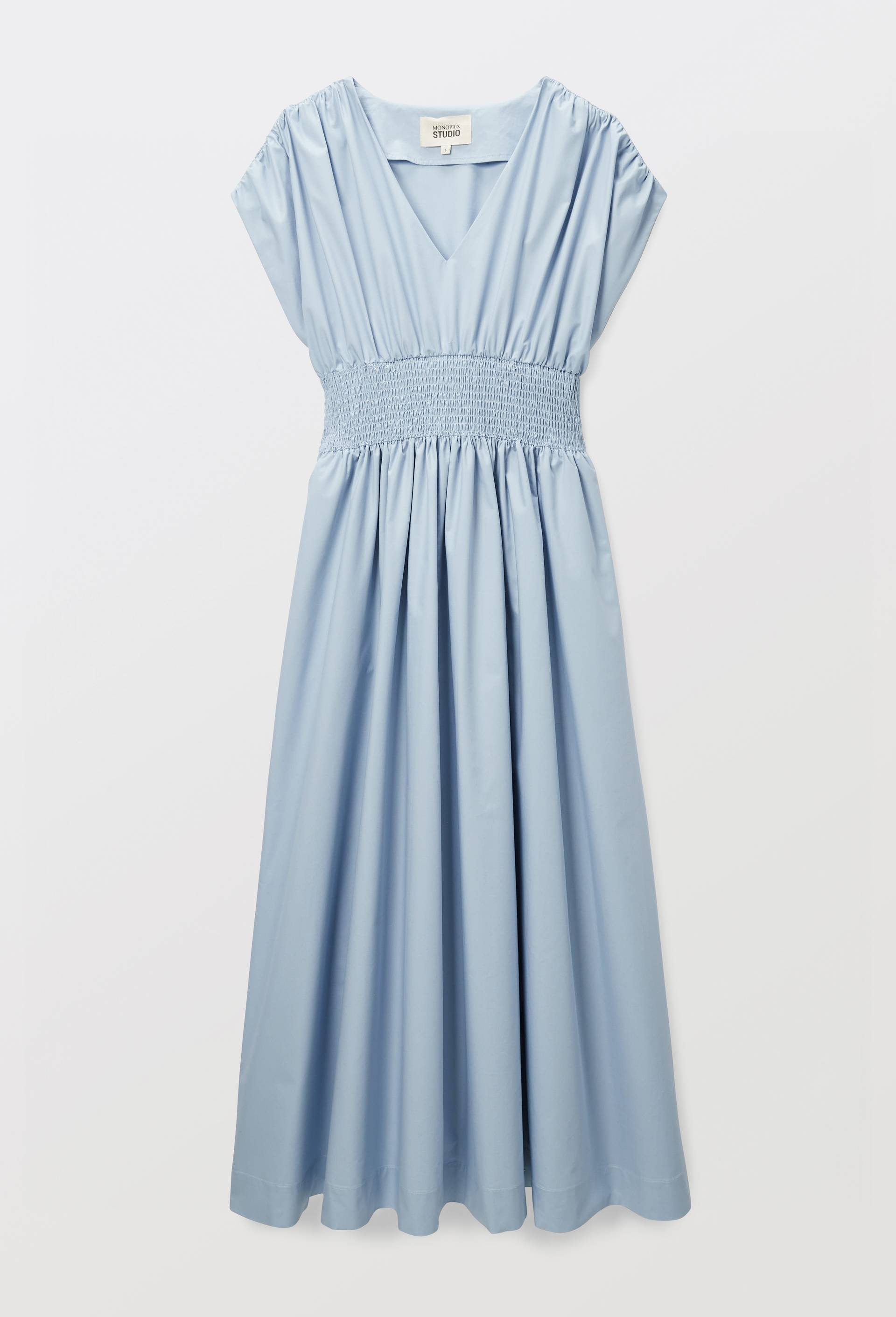 Robe midi unie en coton BIO GOTS, Bleu clair, large image number 2