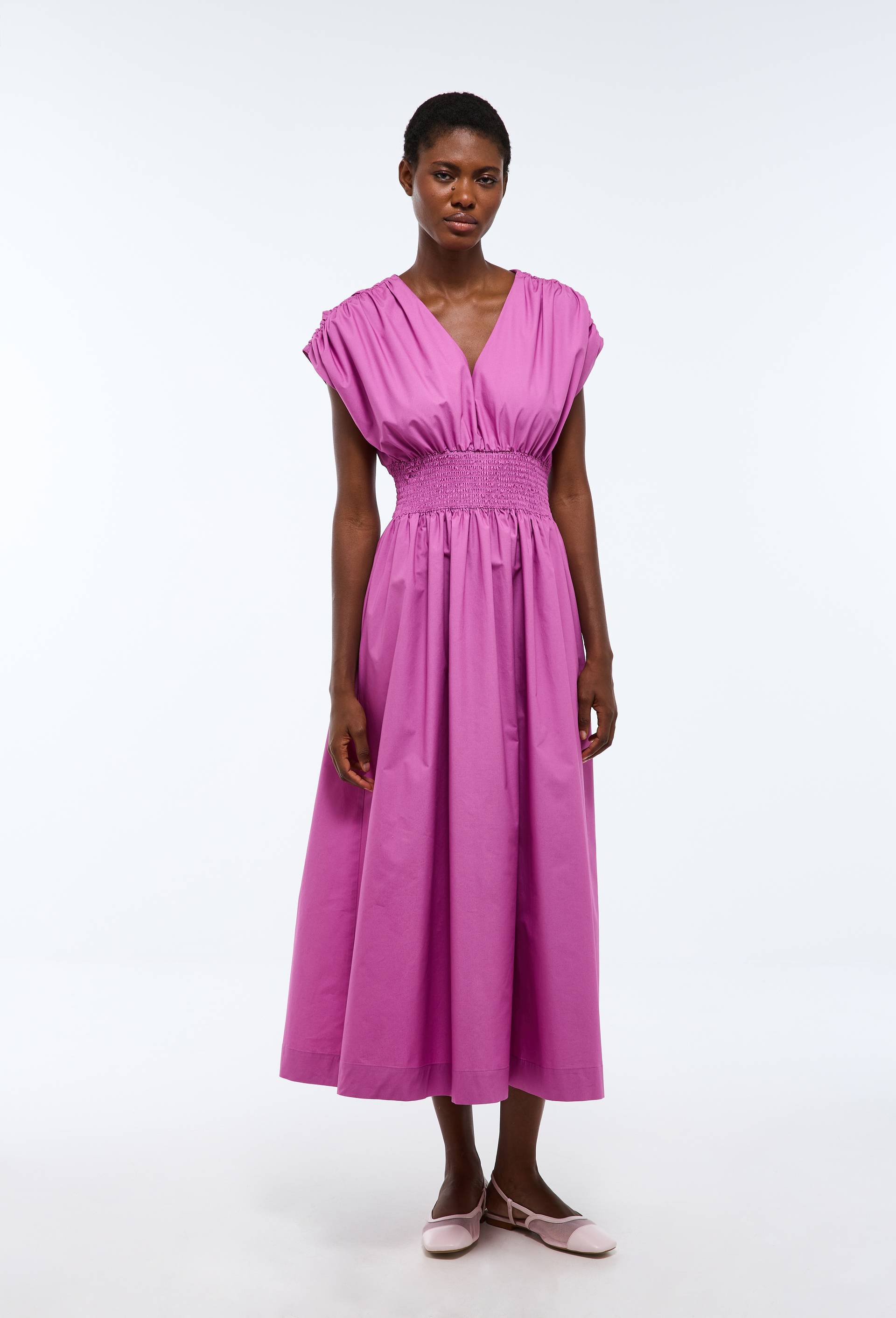 Robe midi unie en coton BIO GOTS, Violet, large image number 0