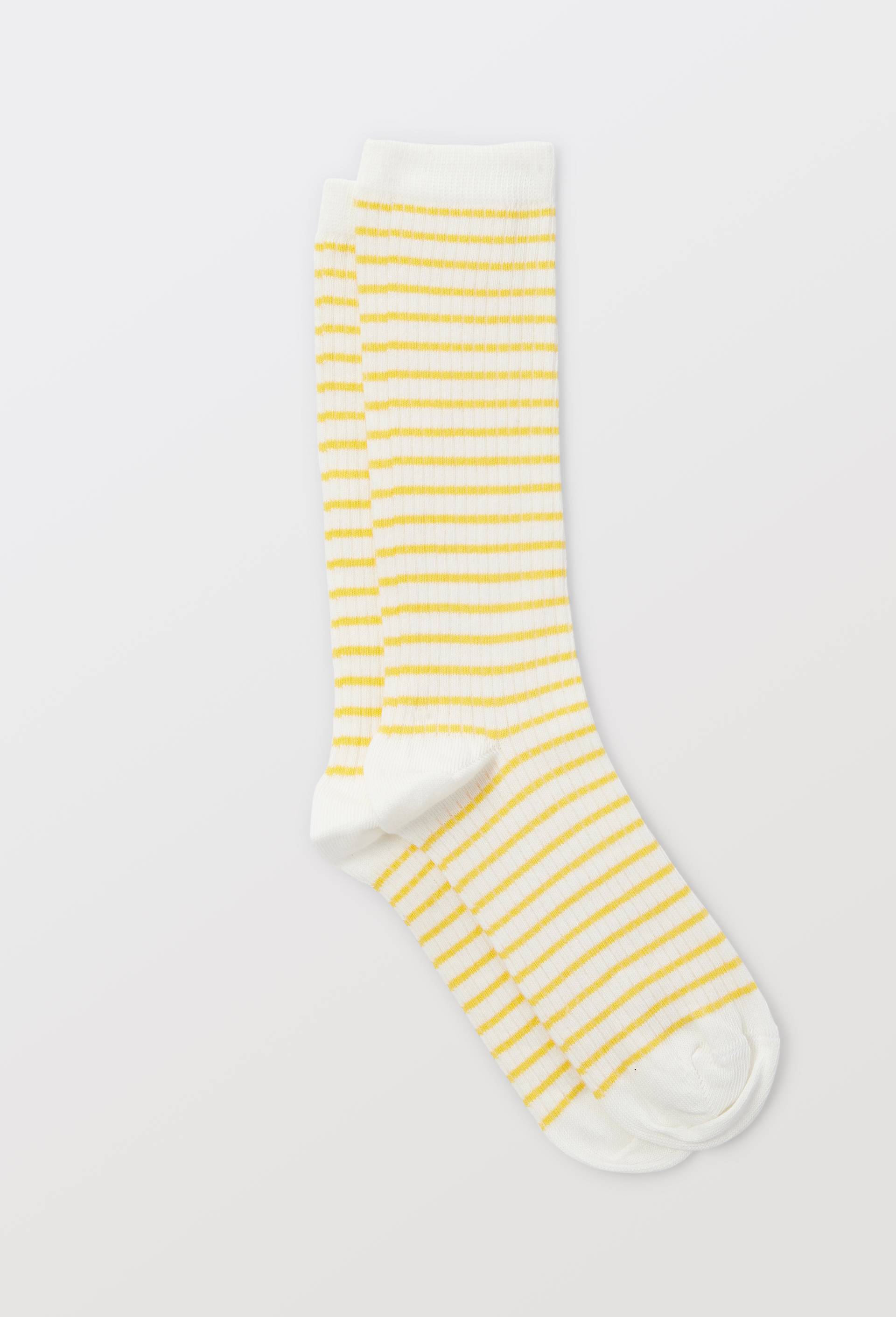 Paire de chaussettes fantaisie en coton premium, Jaune, large image number 0