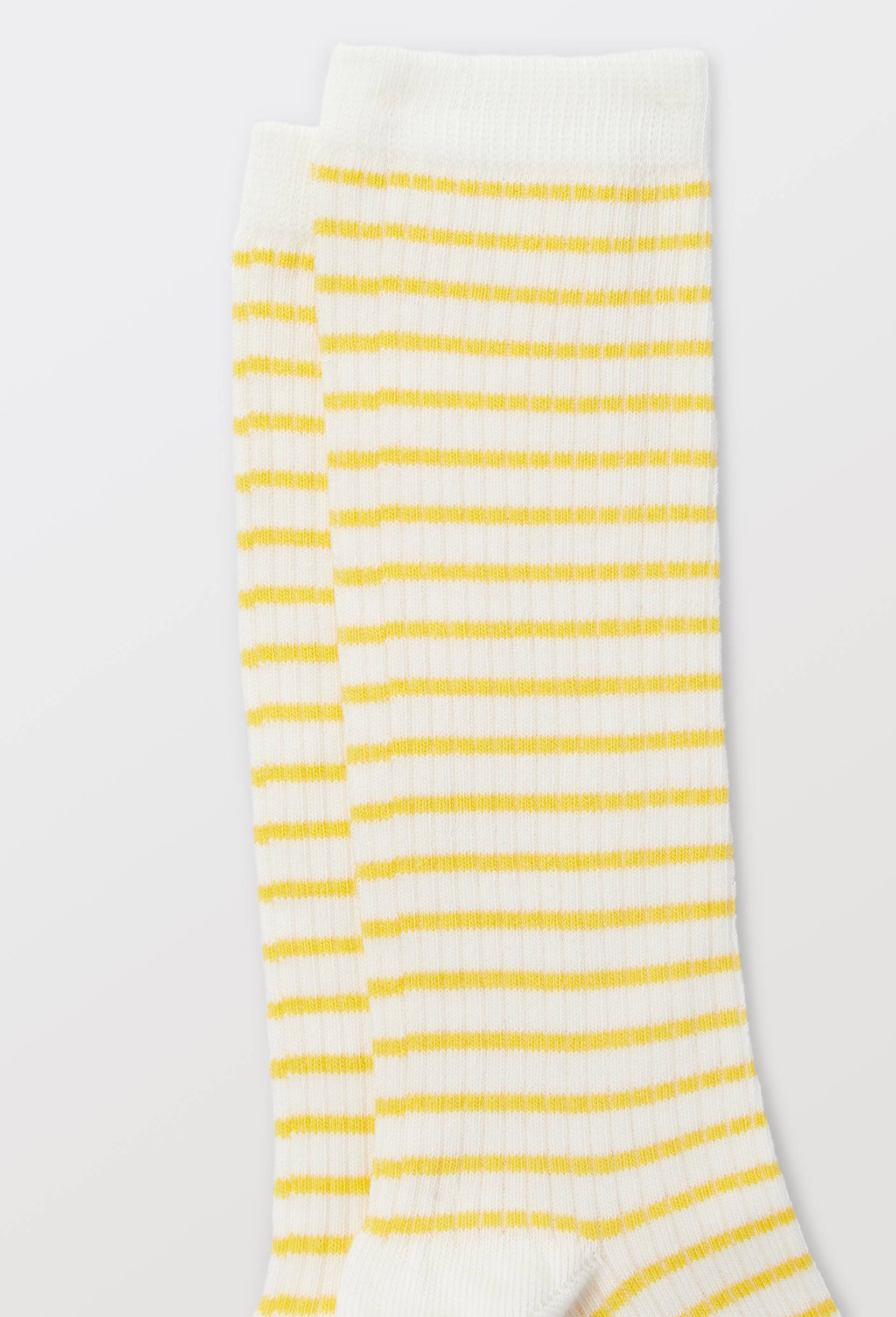 Paire de chaussettes fantaisie en coton premium, Jaune, large image number 1
