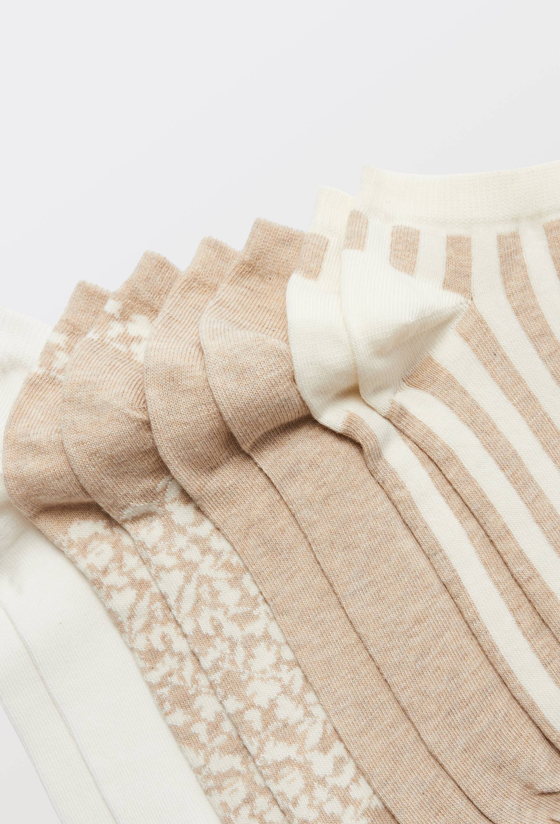 Lots de 4 paires de mini-socquettes en coton, Beige clair, large image number 1