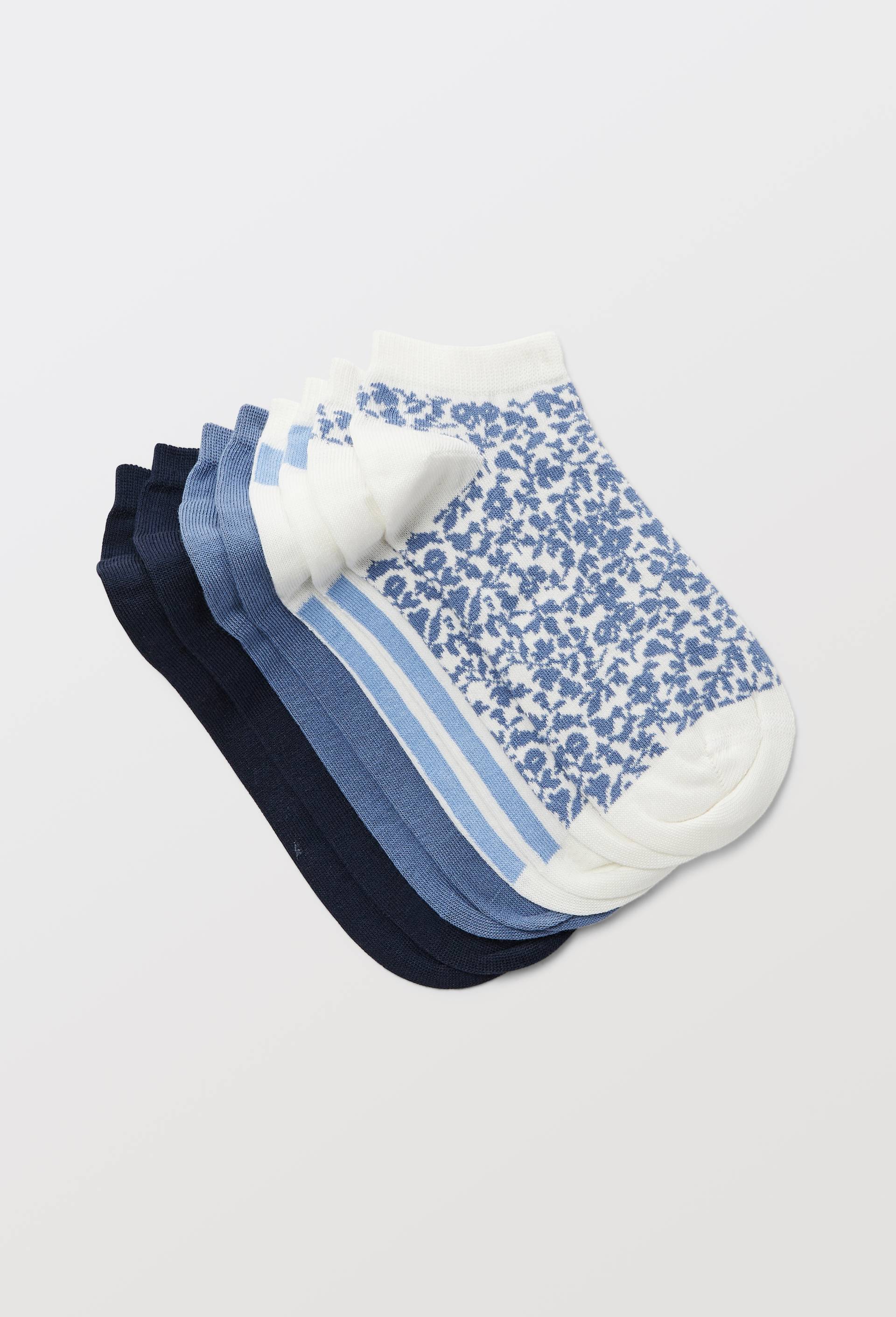 Lots de 4 paires de mini-socquettes en coton, Bleu, large image number 0