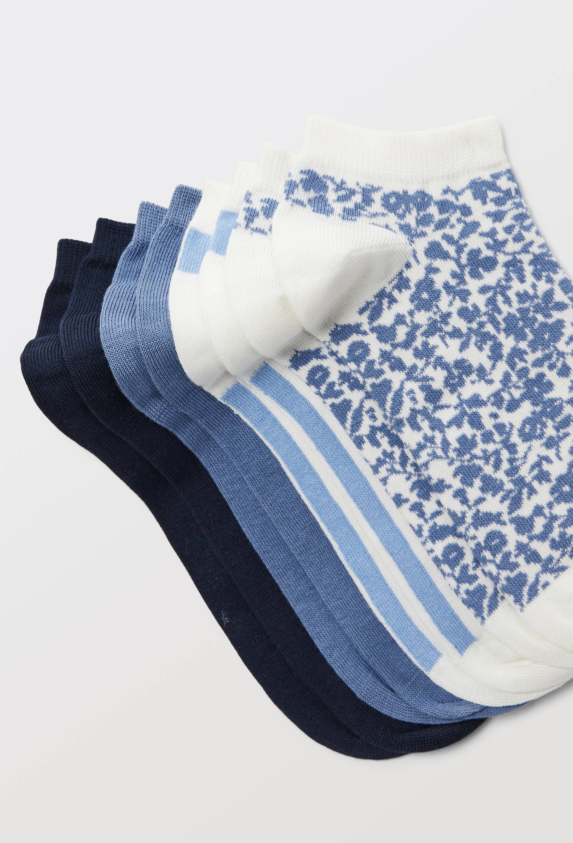 Lots de 4 paires de mini-socquettes en coton, Bleu, large image number 1