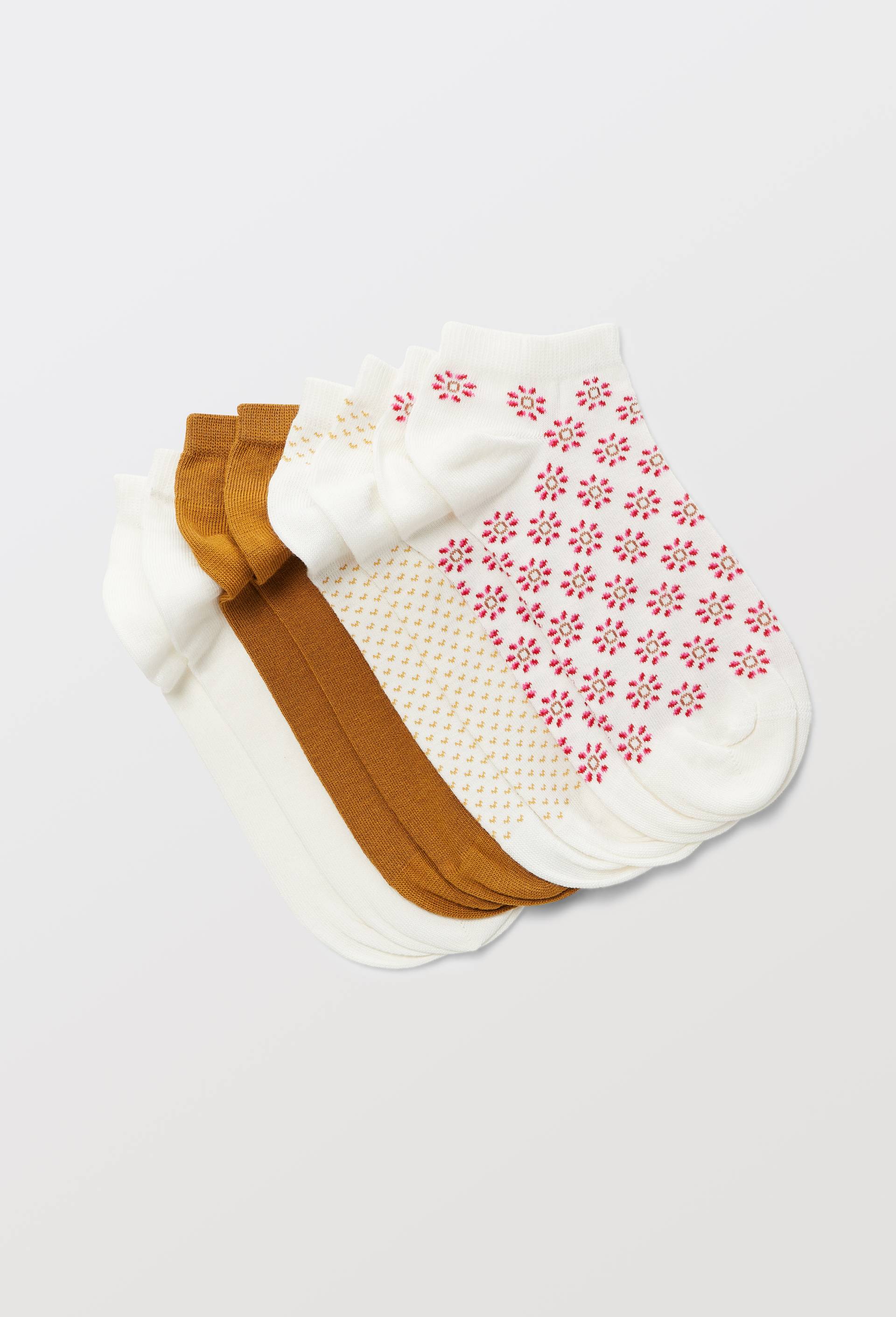 Lots de 4 paires de mini-socquettes en coton, Rose, large image number 0