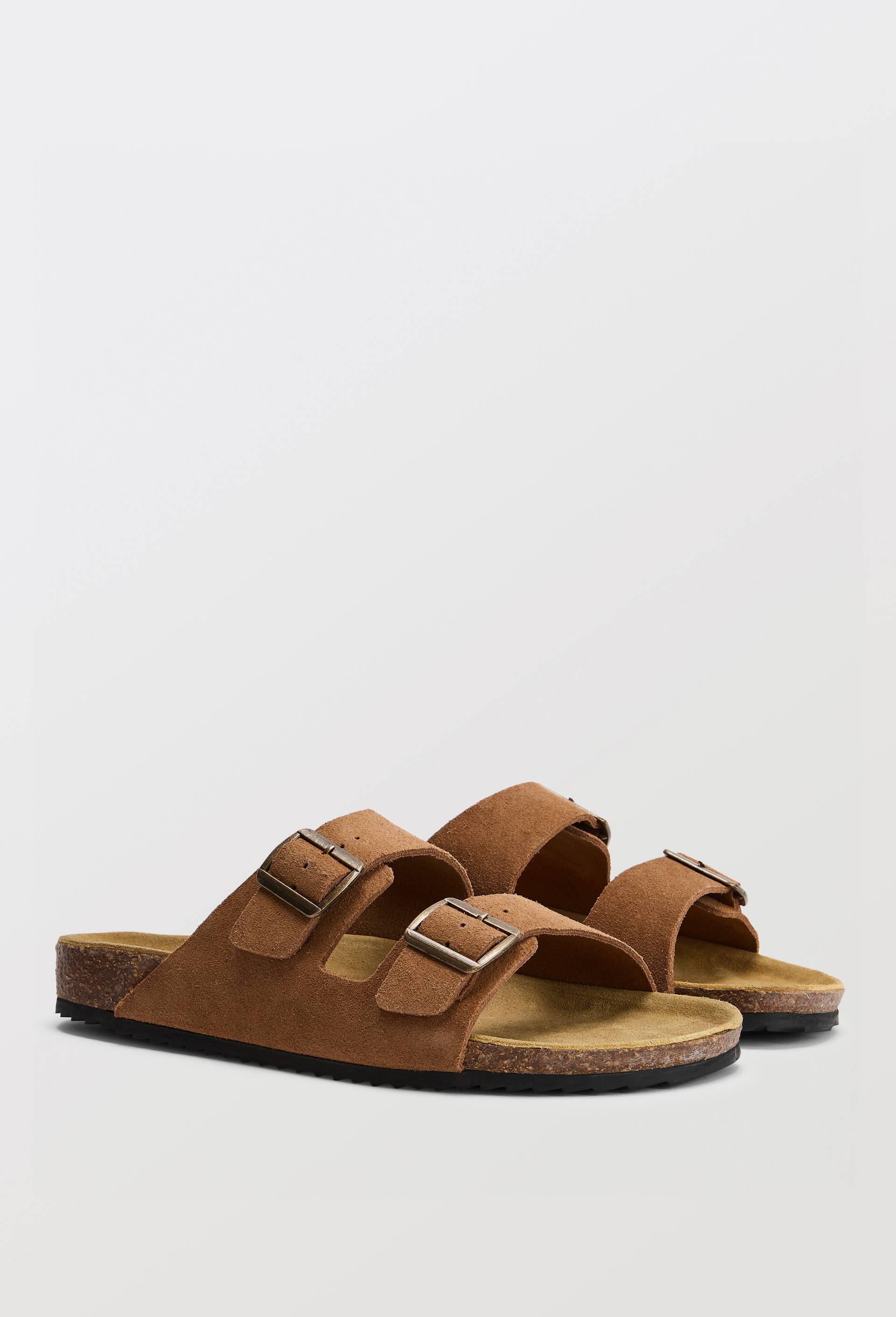 Sabots en cuir, Brun clair, swatch image