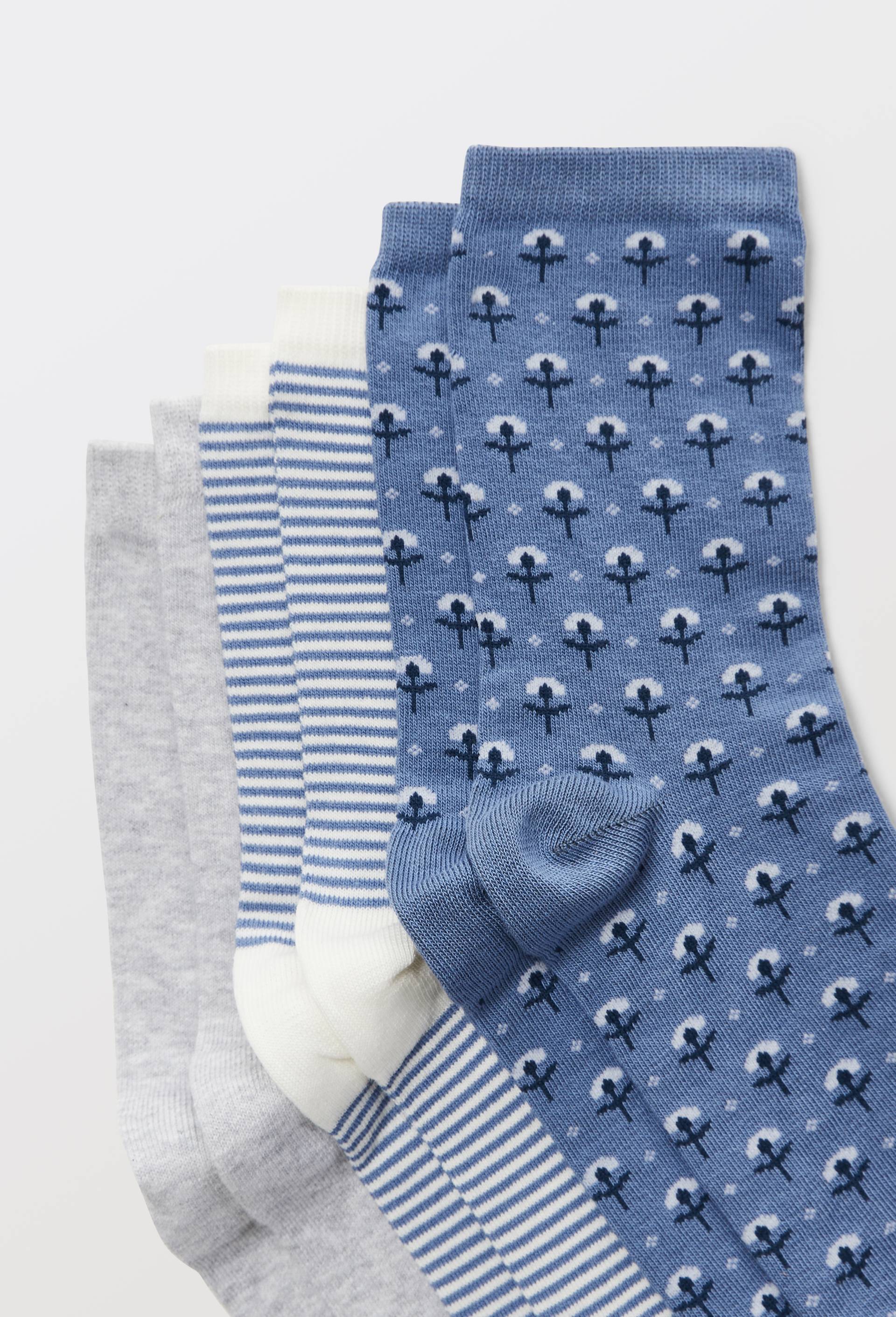 Lot de 3 paires de chaussettes fantaisie en coton, Bleu, large image number 1.0