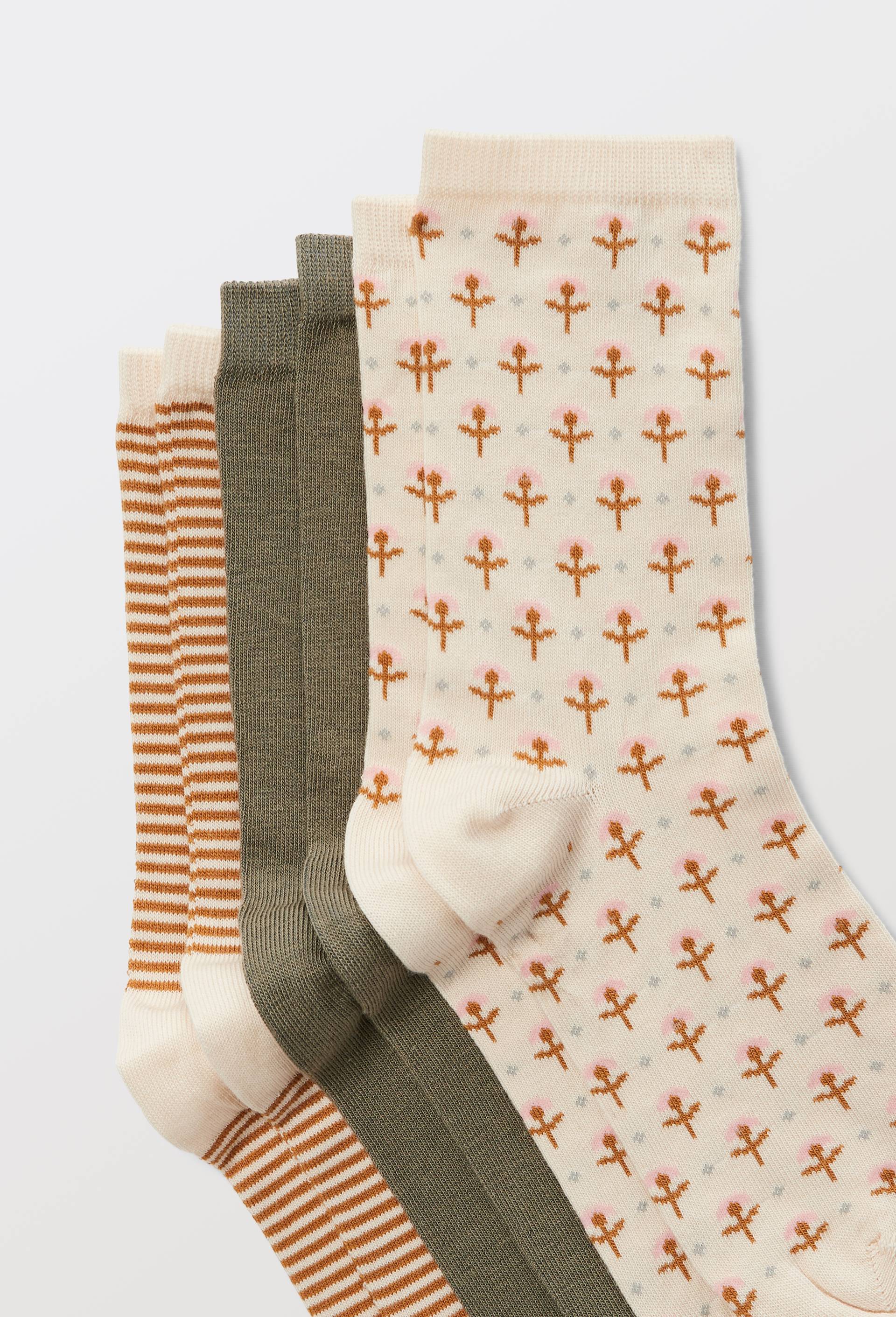 Lot de 3 paires de chaussettes fantaisie en coton, Ecru, large image number 1.0