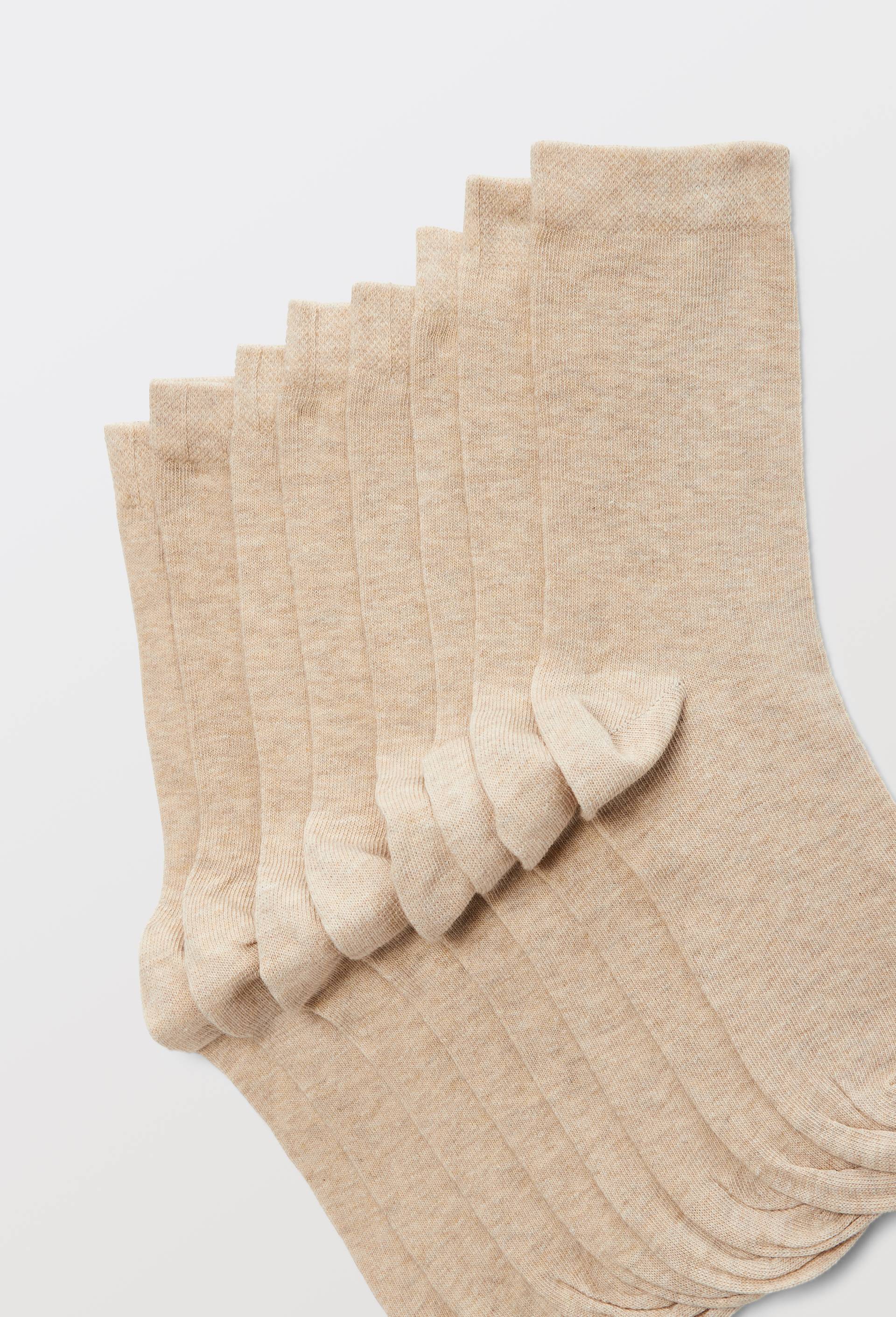 Lot de 4 paires de chaussettes en coton, Brun clair, large image number 1