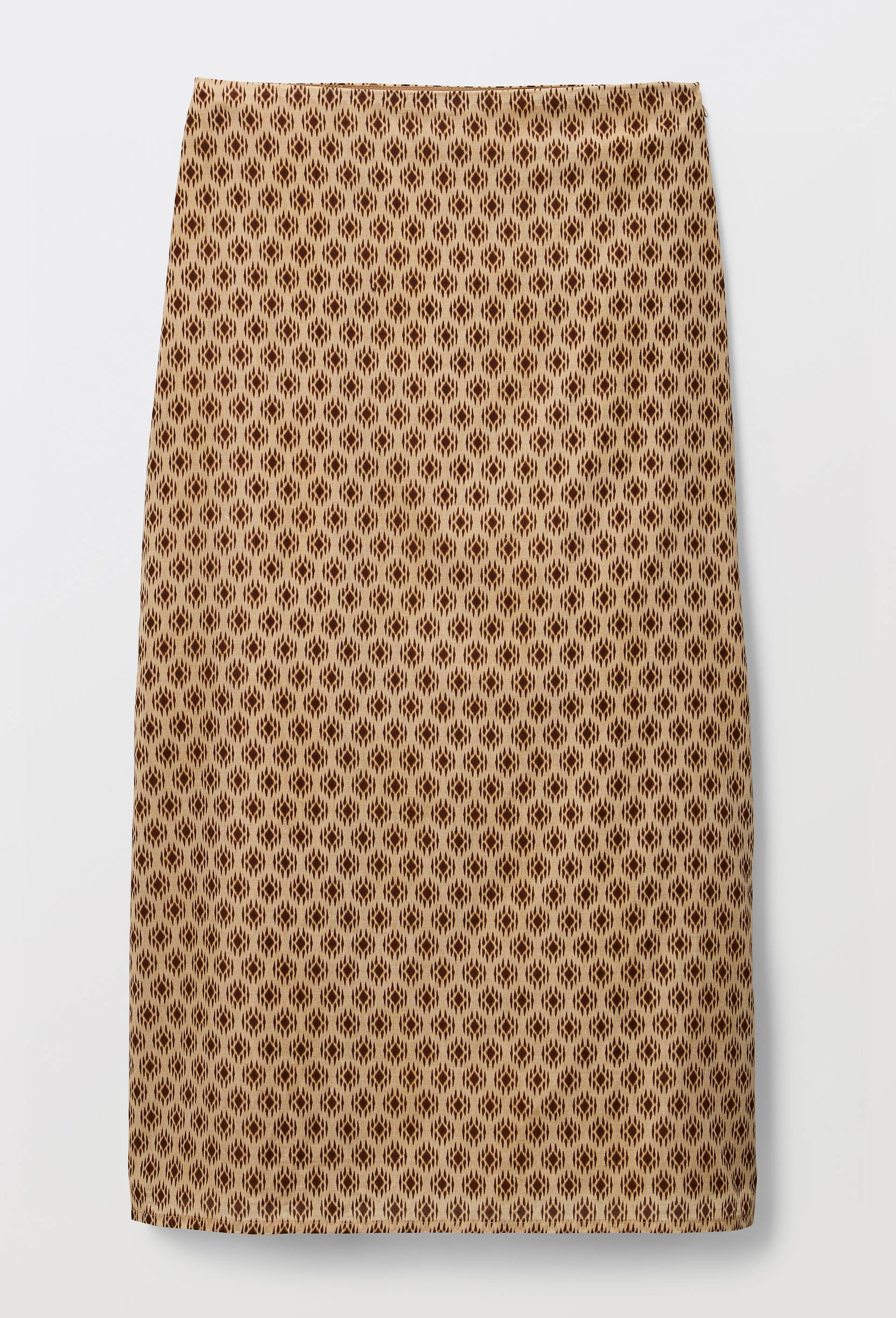 Jupe midi imprim&eacute;e en coton, Beige, large image number 3