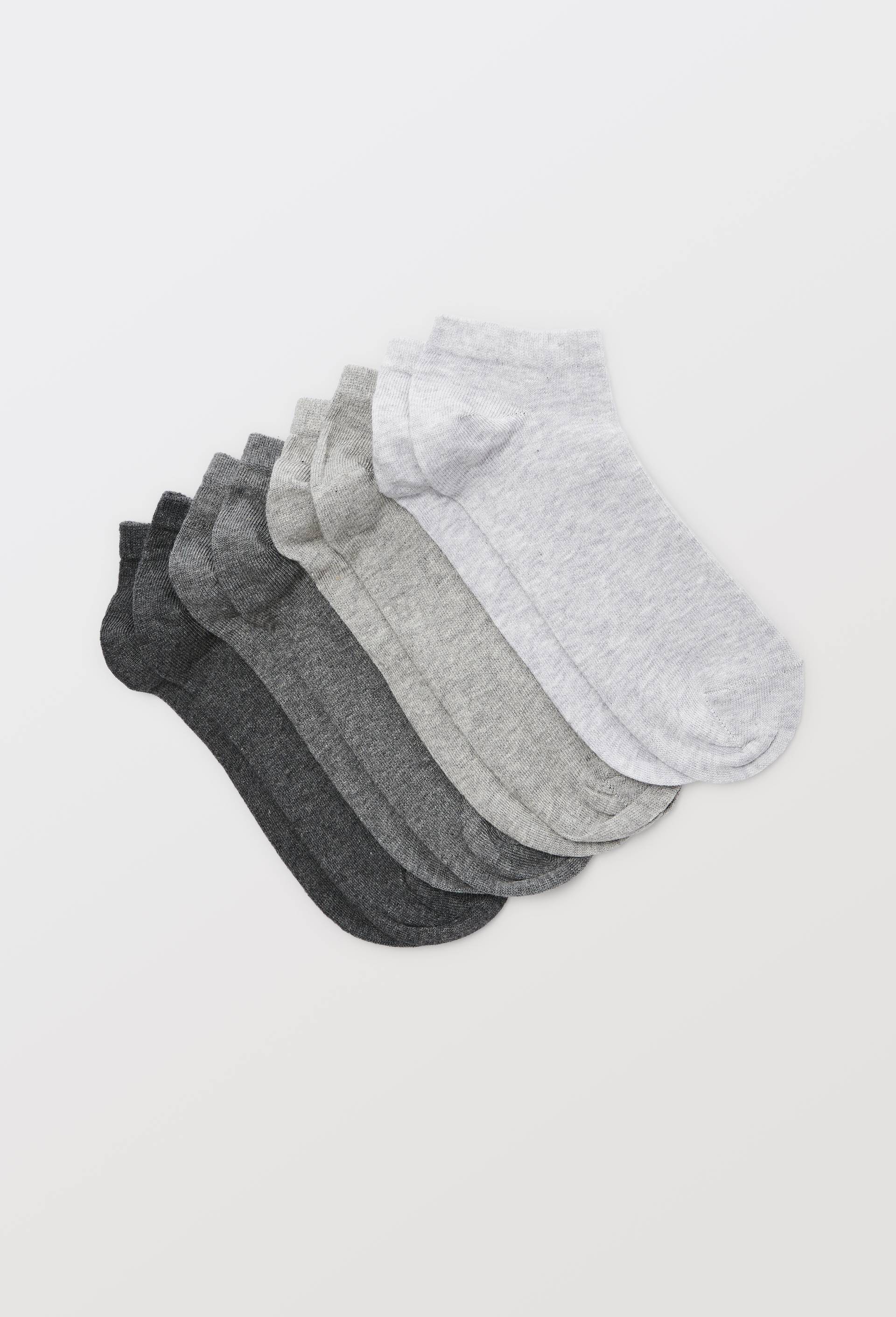 Lot de 4 paires de mini-socquettes unies en coton, Gris, large image number 0.0