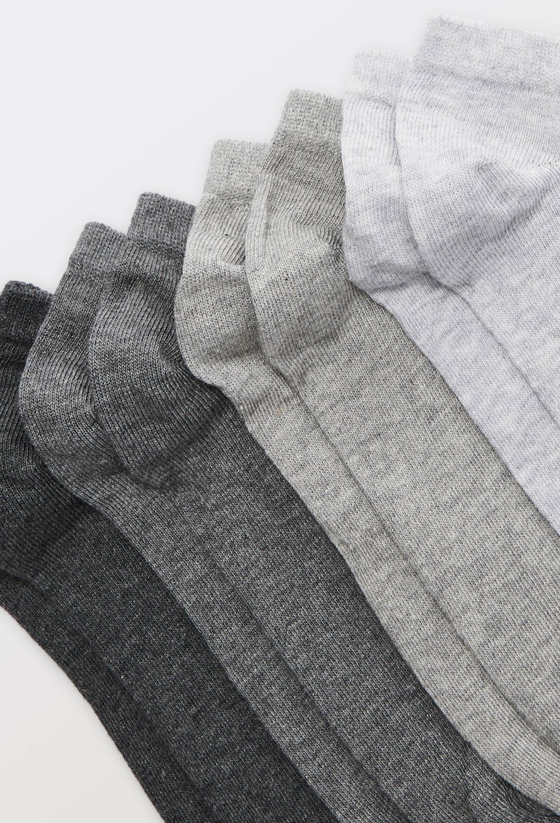 Lot de 4 paires de mini-socquettes unies en coton, Gris, large image number 1