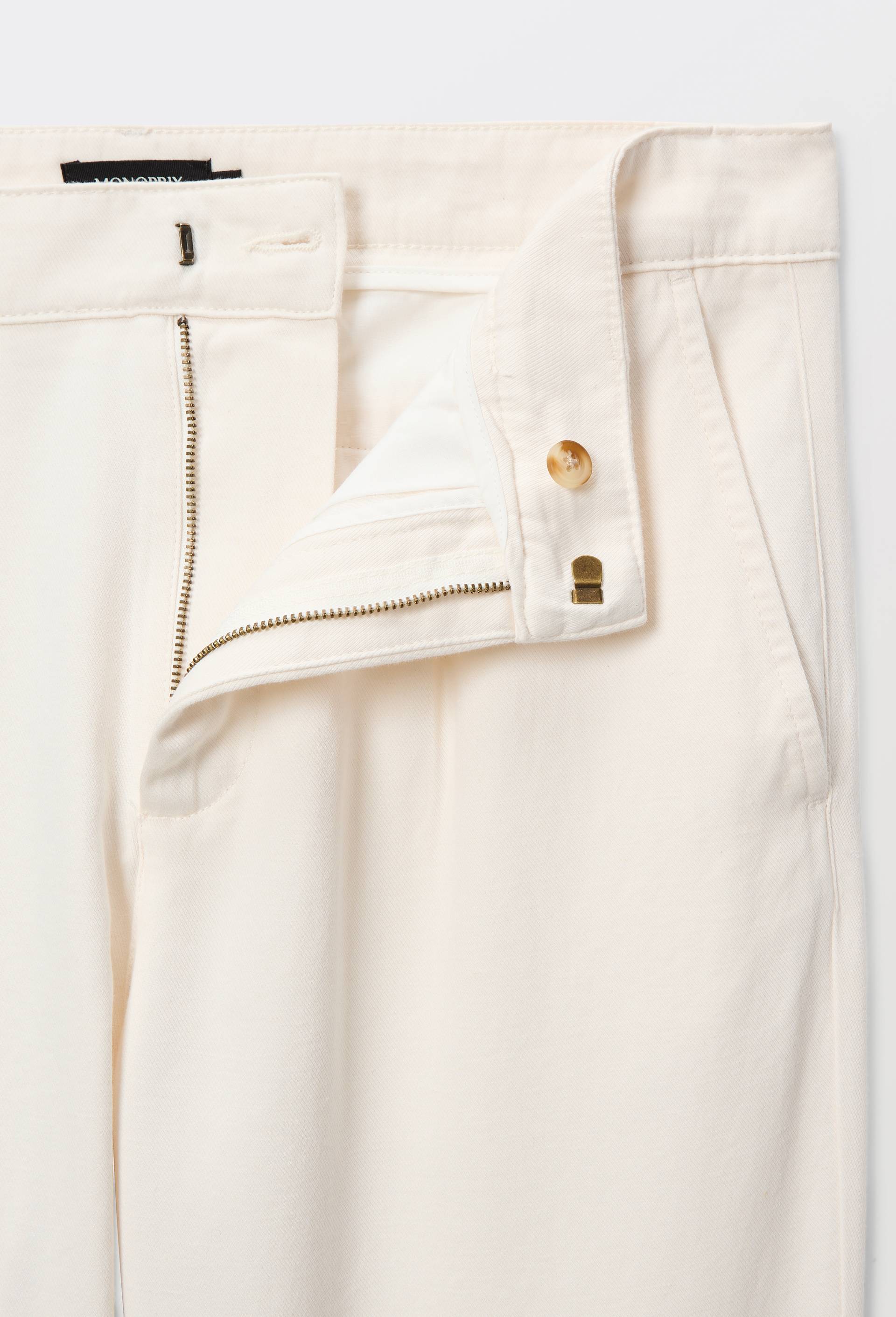 Pantalon &eacute;lastiqu&eacute; en coton et lin, Beige clair, large image number 3.0