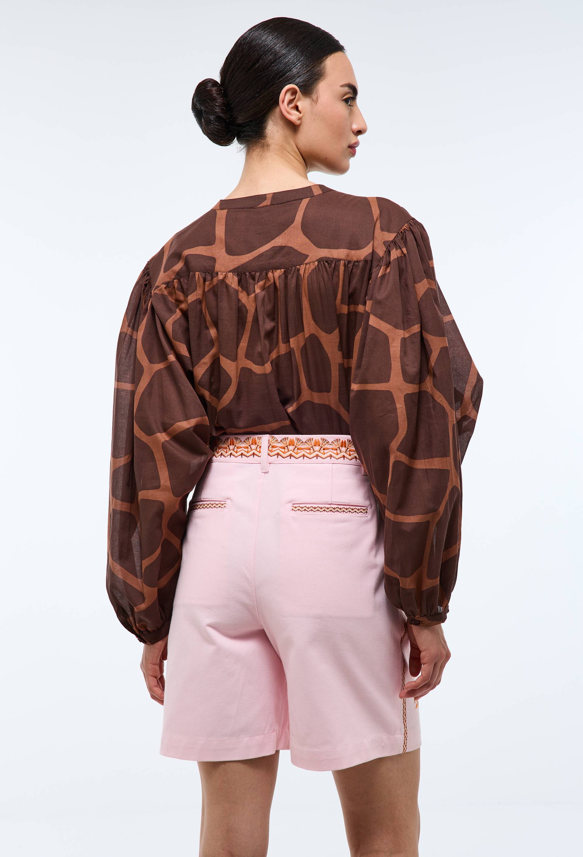 Bermuda brod&eacute; en coton BIO GOTS - LOUIS BARTHELEMY x MONOPRIX, Rose, large image number 1.0