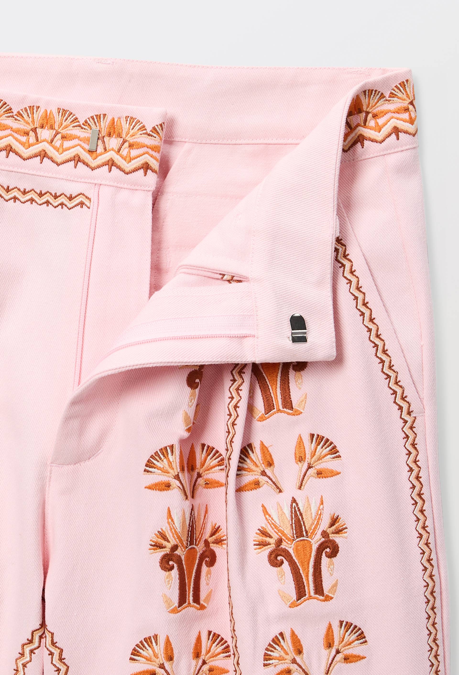 Bermuda brod&eacute; en coton BIO GOTS - LOUIS BARTHELEMY x MONOPRIX, Rose, large image number 2