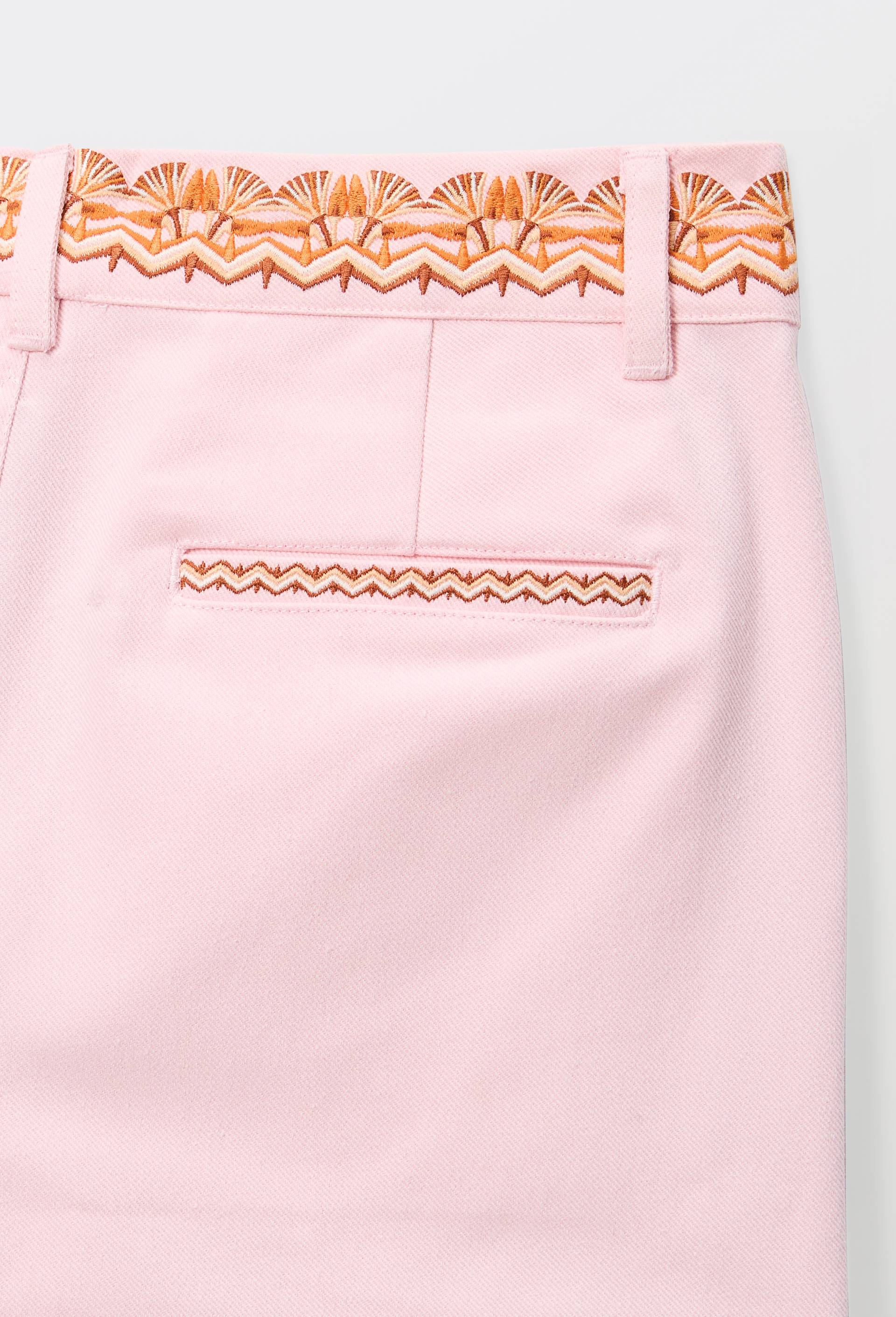 Bermuda brod&eacute; en coton BIO GOTS - LOUIS BARTHELEMY x MONOPRIX, Rose, large image number 4