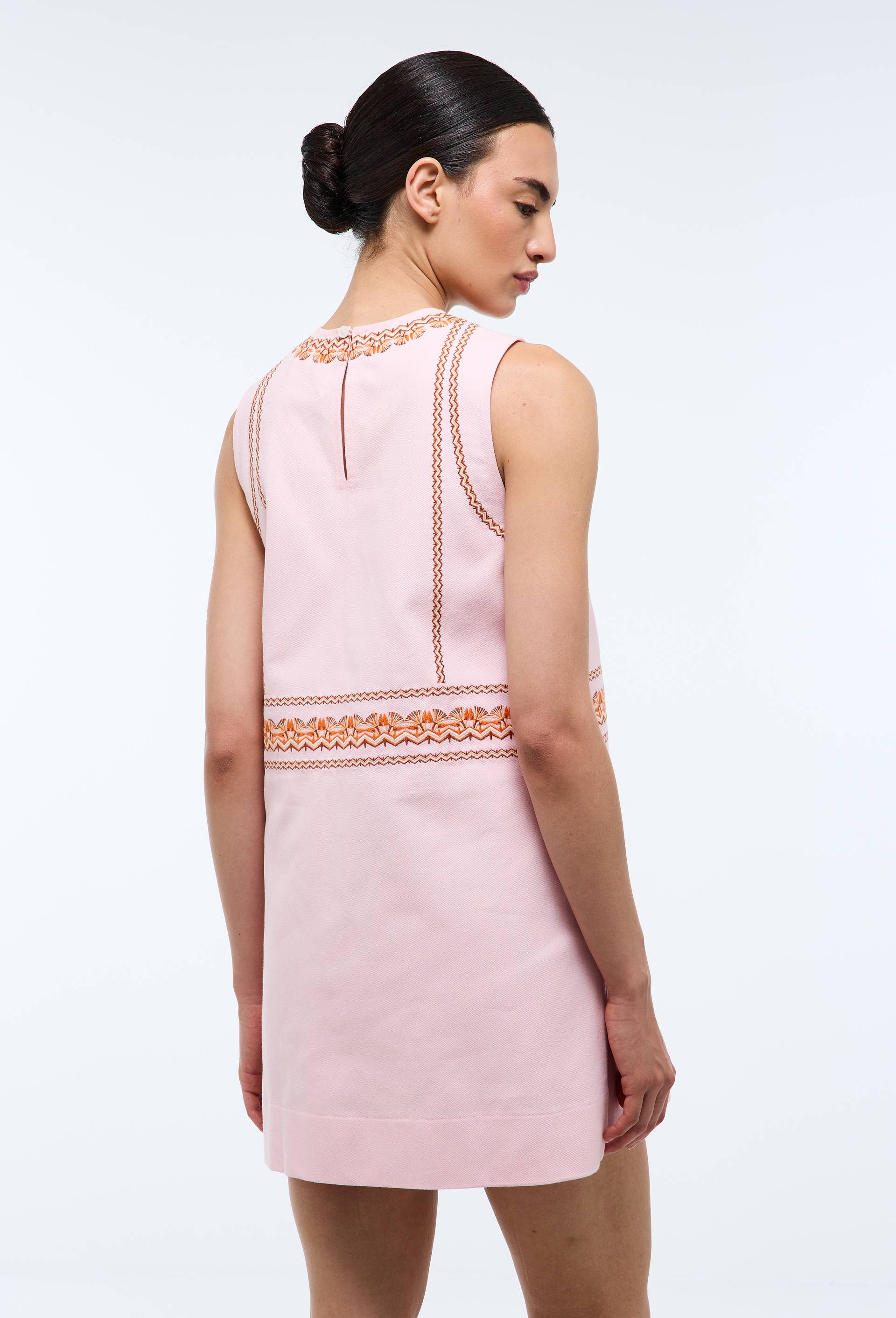 Robe brod&eacute;e en coton BIO GOTS - LOUIS BARTHELEMY x MONOPRIX, Rose, large image number 2