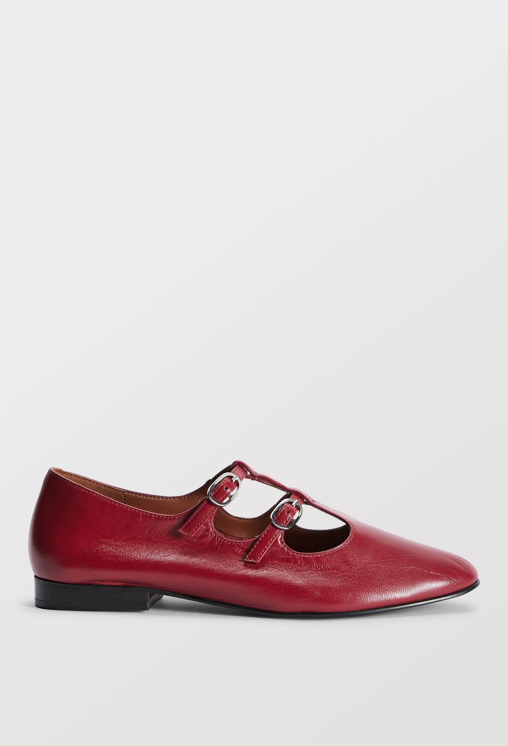 Salom&eacute;s double brides en cuir, Orange fonc&eacute;, large image number 1