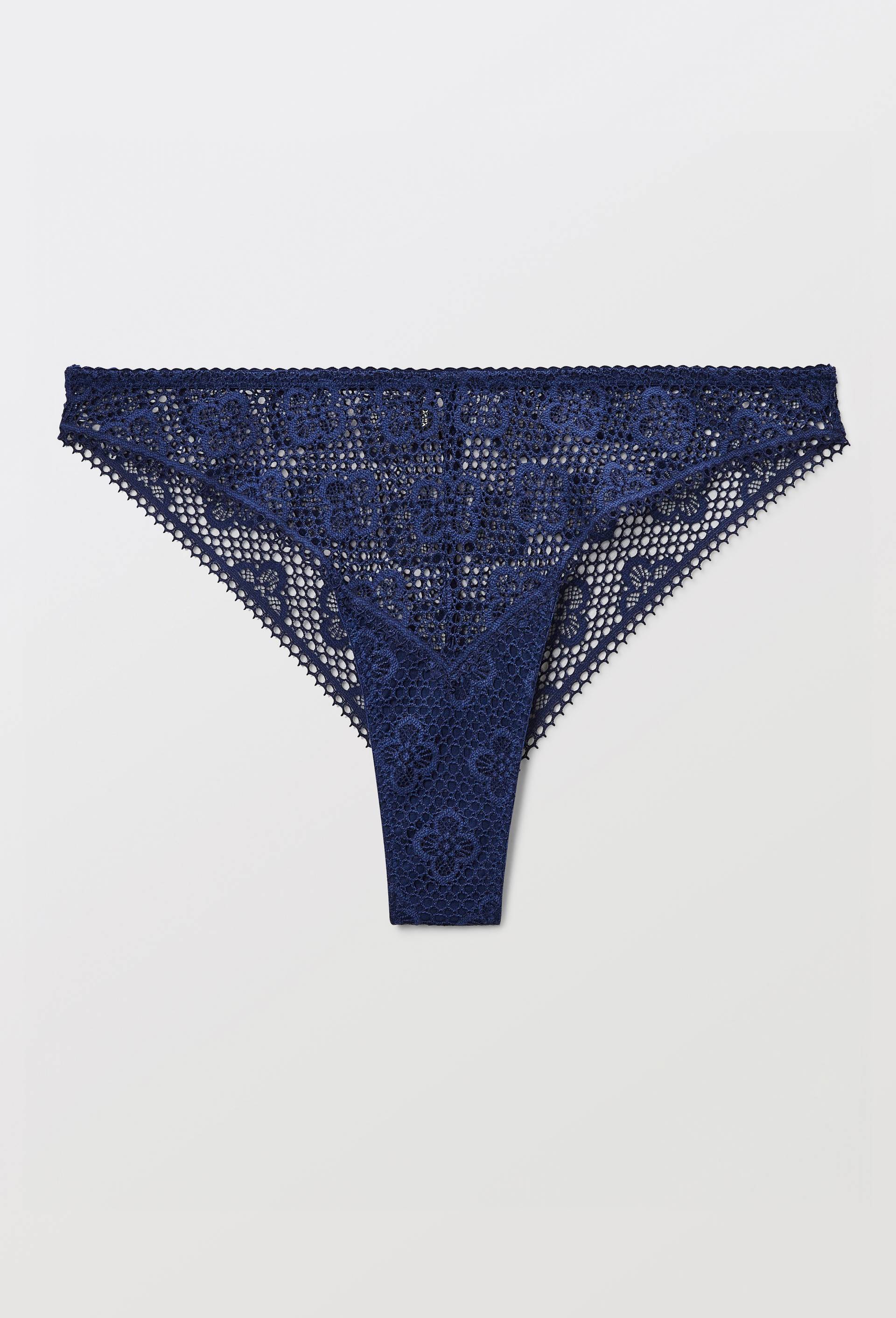 Tanga LOUISE en dentelle, Bleu fonc&eacute;, large image number 2
