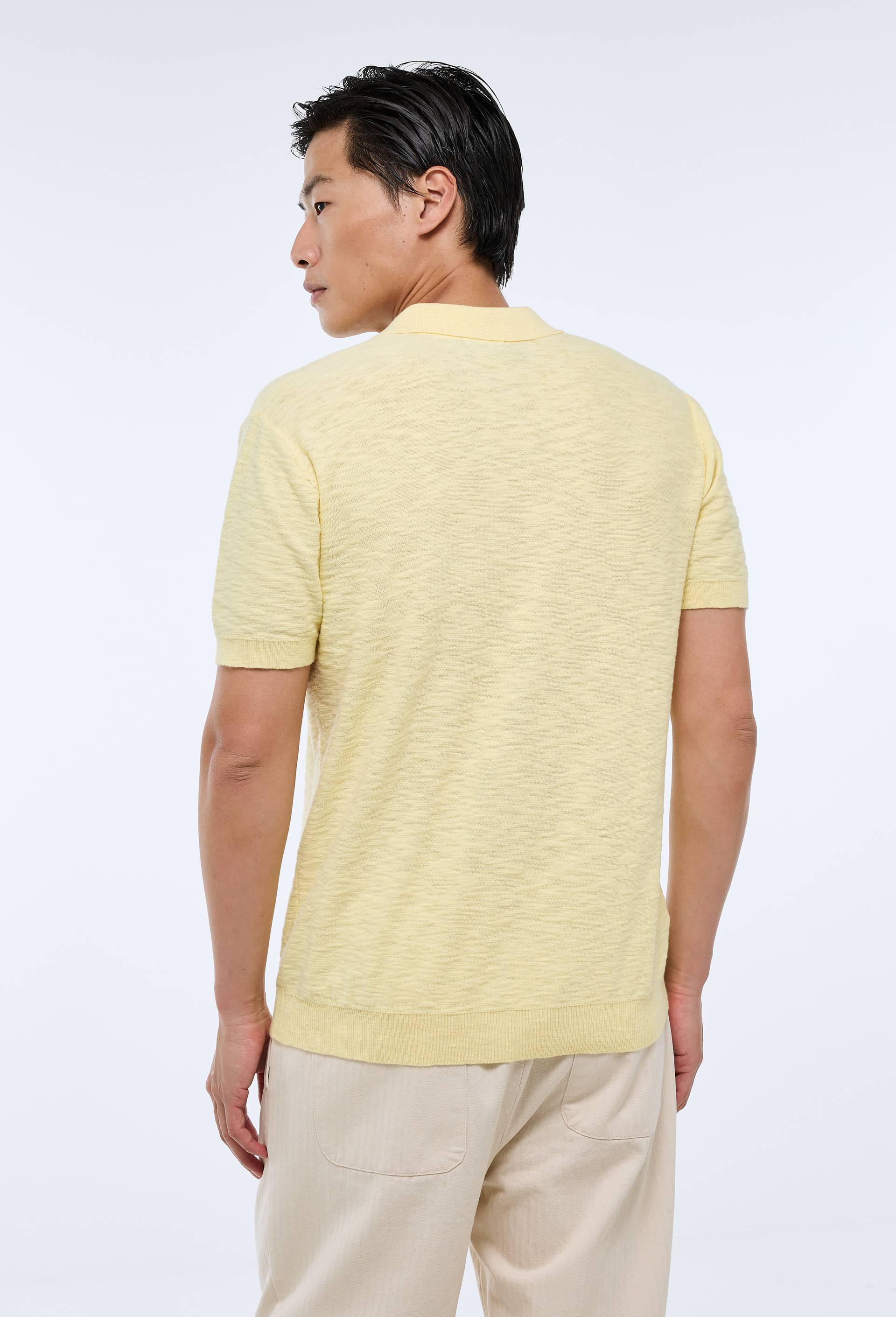 t-shirt polo en coton BIO, Jaune clair, large image number 1