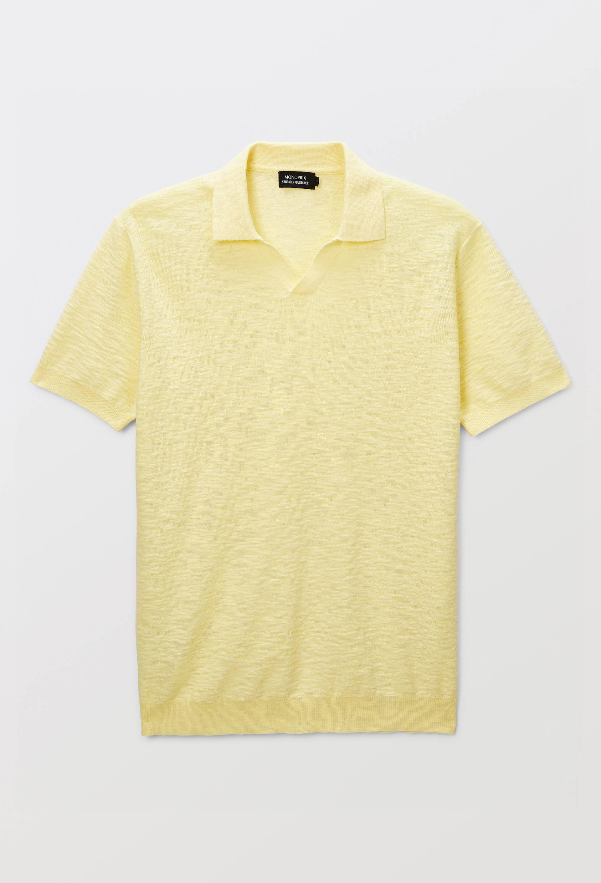 t-shirt polo en coton BIO, Jaune clair, large image number 2