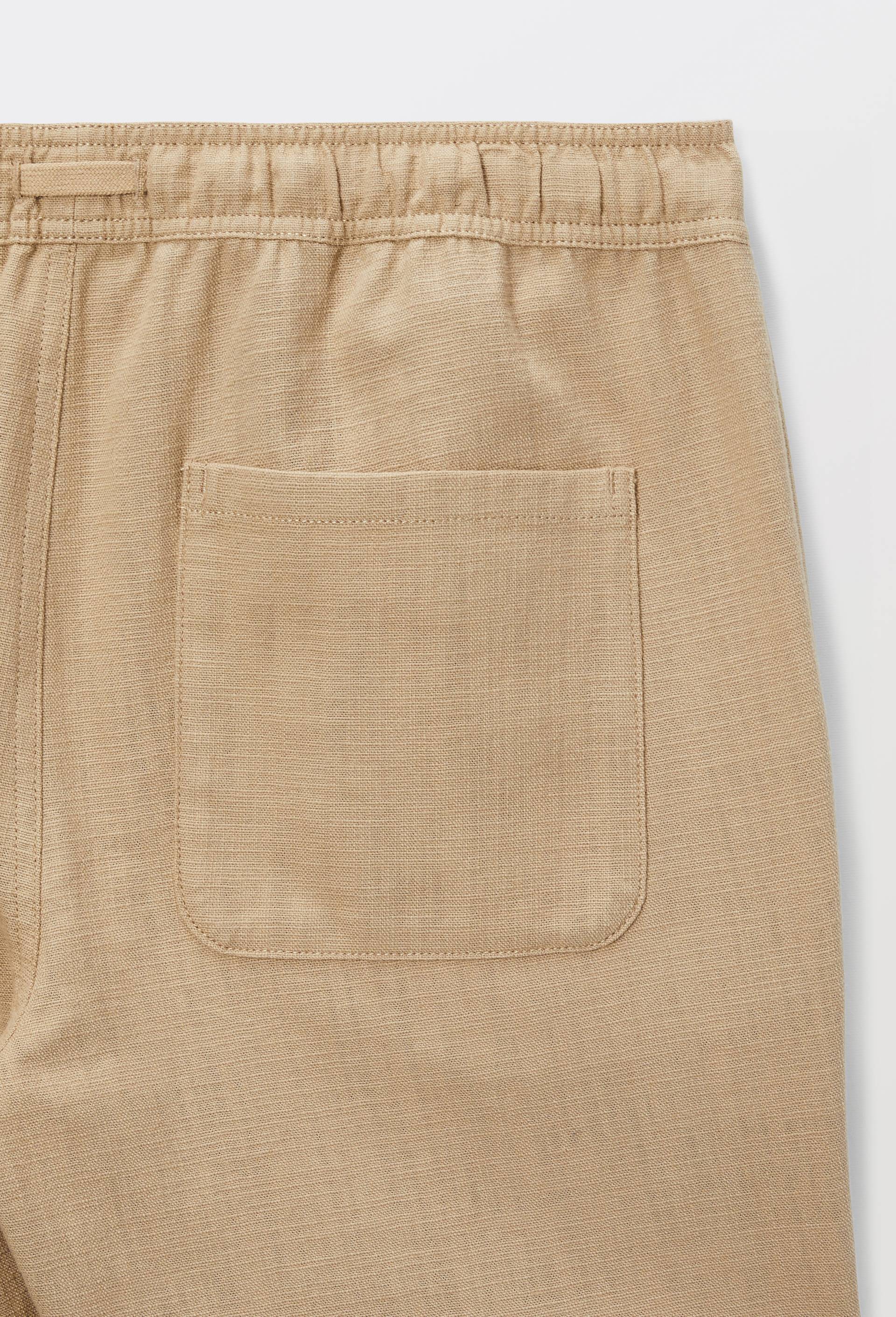 Pantalon taille &eacute;lastiqu&eacute;e en coton BIO GOTS, Ecru, large image number 4