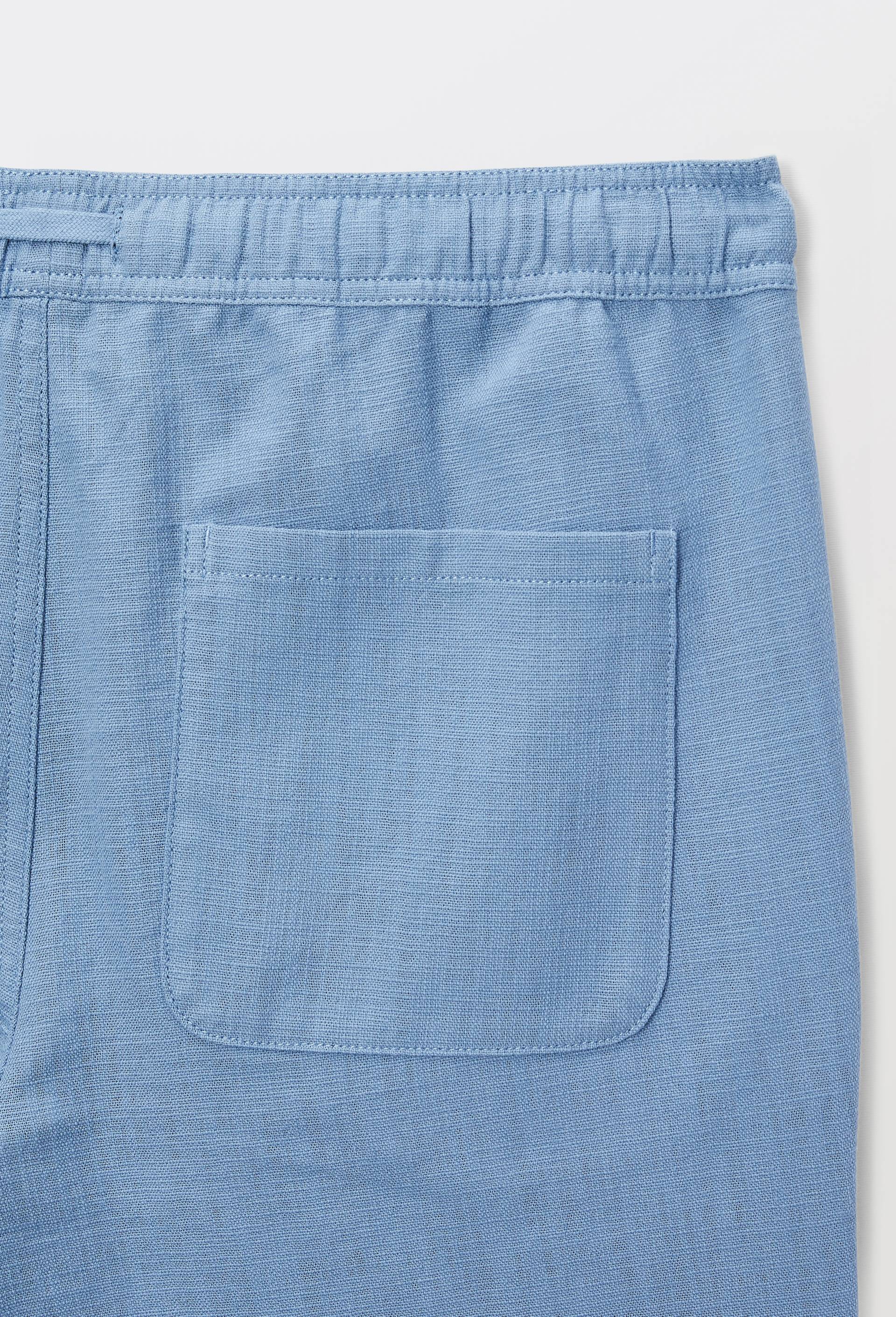Pantalon taille &eacute;lastiqu&eacute;e en coton BIO GOTS, Bleu, large image number 4
