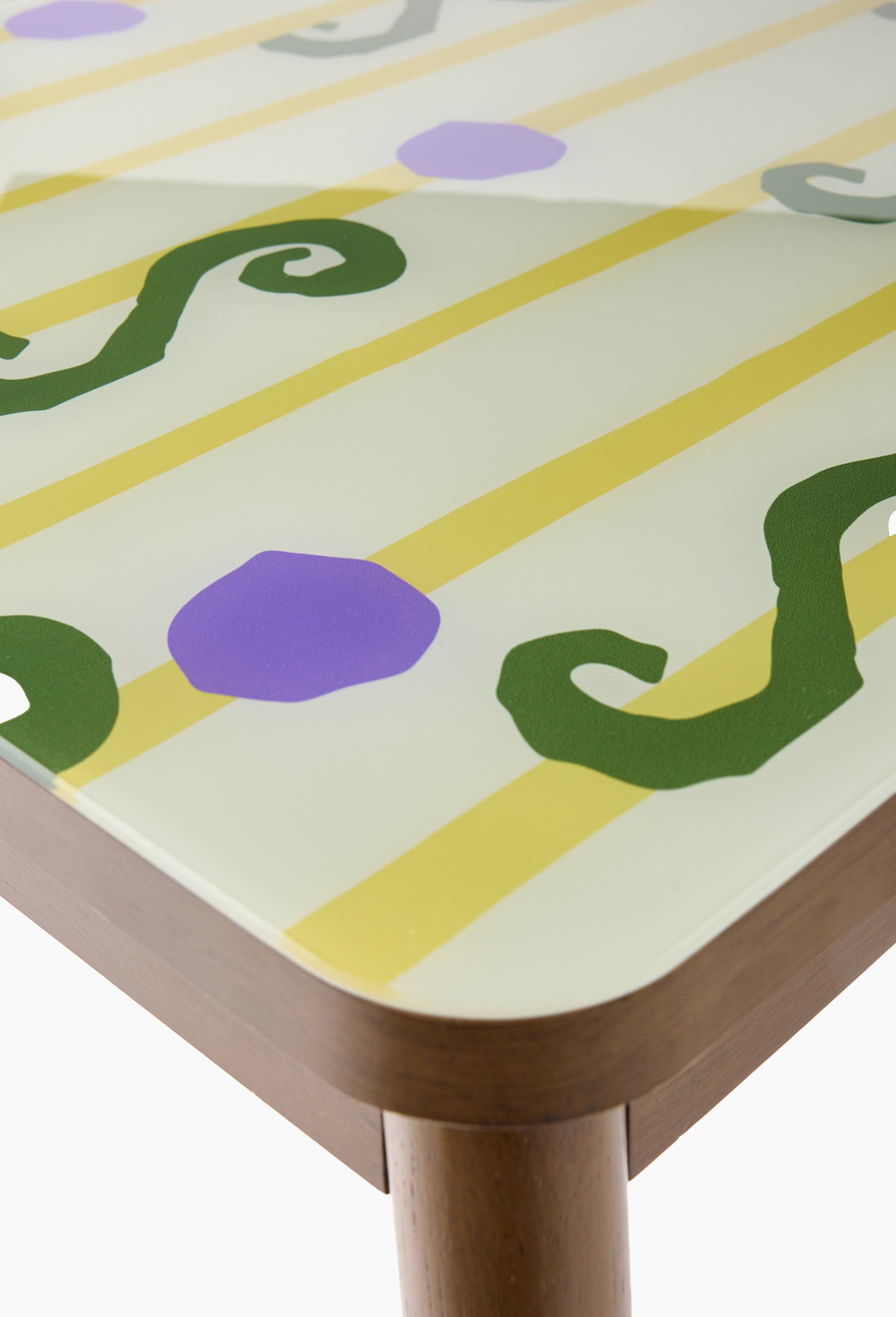 EXCLU WEB - Table, 52x46 cm, en bois et verre - LES CRAFTIES x MONOPRIX, Brun fonc&eacute;, large image number 1