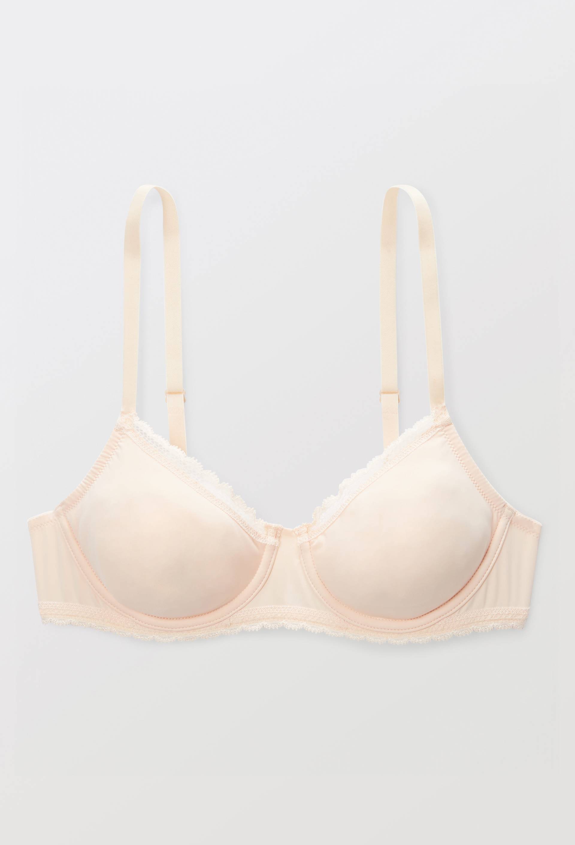 Soutien-gorge corbeille balconnet ALMA en microfibre et dentelle, Rose clair, large image number 2.0