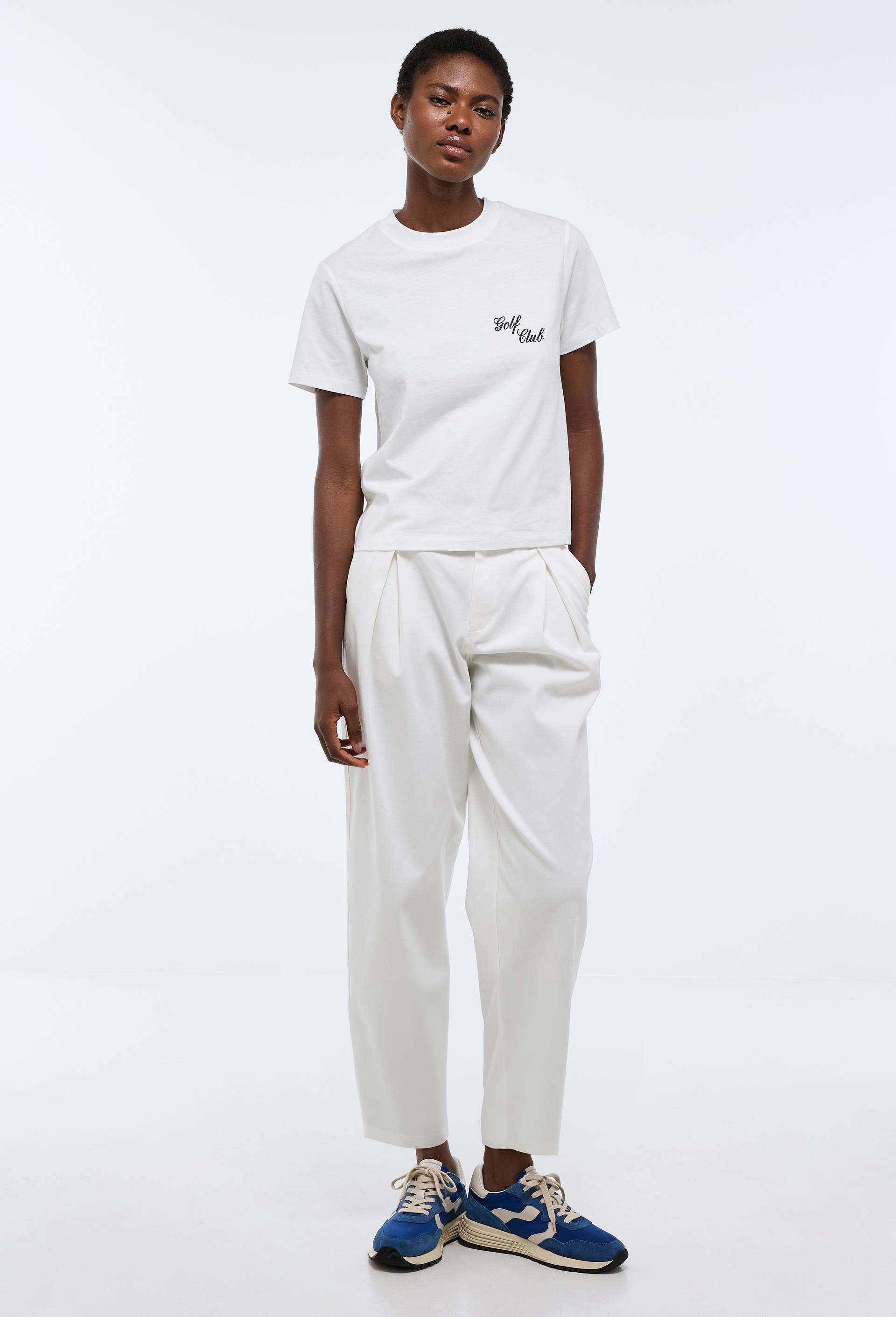 Pantalon de golf uni en coton, Ecru, large image number 0