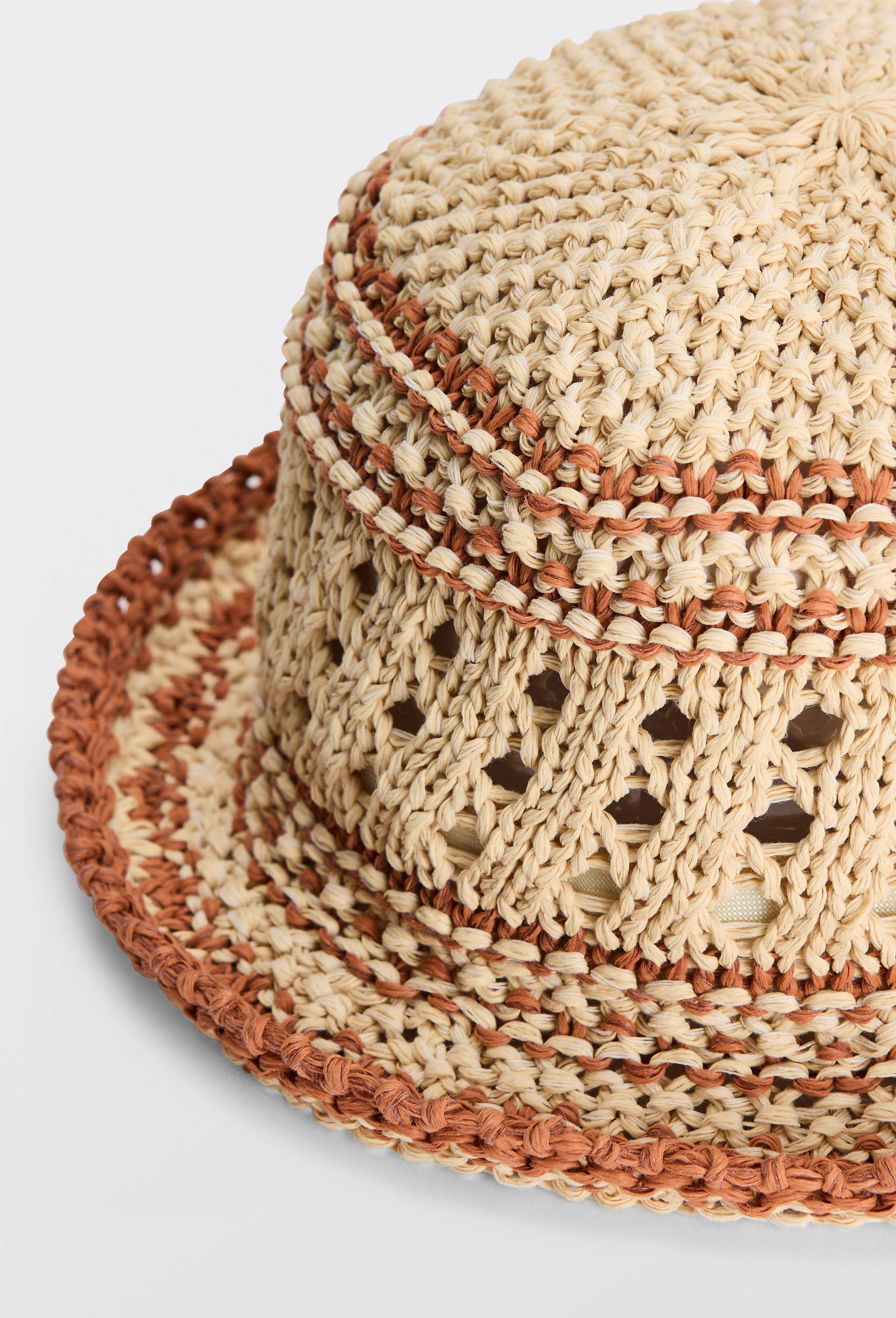 Chapeau cloche &agrave; rayures, Orange fonc&eacute;, large image number 1