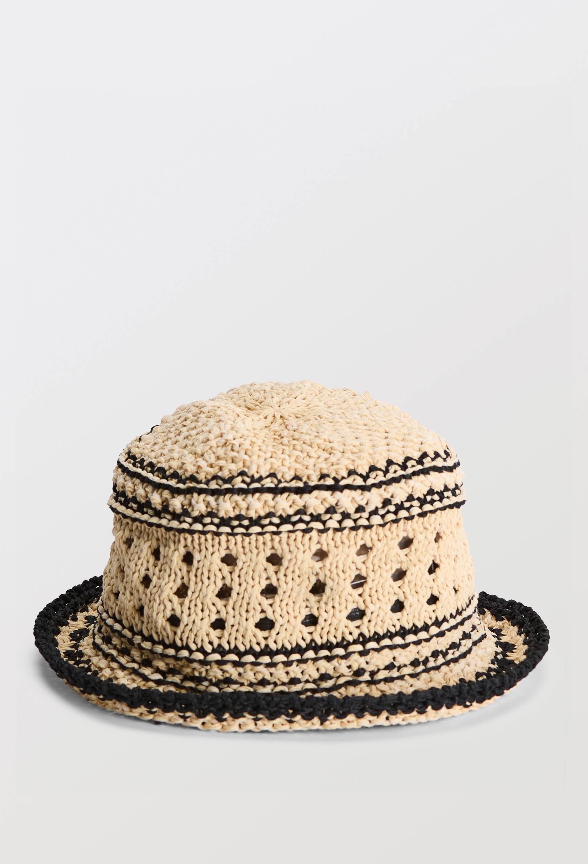 Chapeau cloche &agrave; rayures, Noir, large image number 1