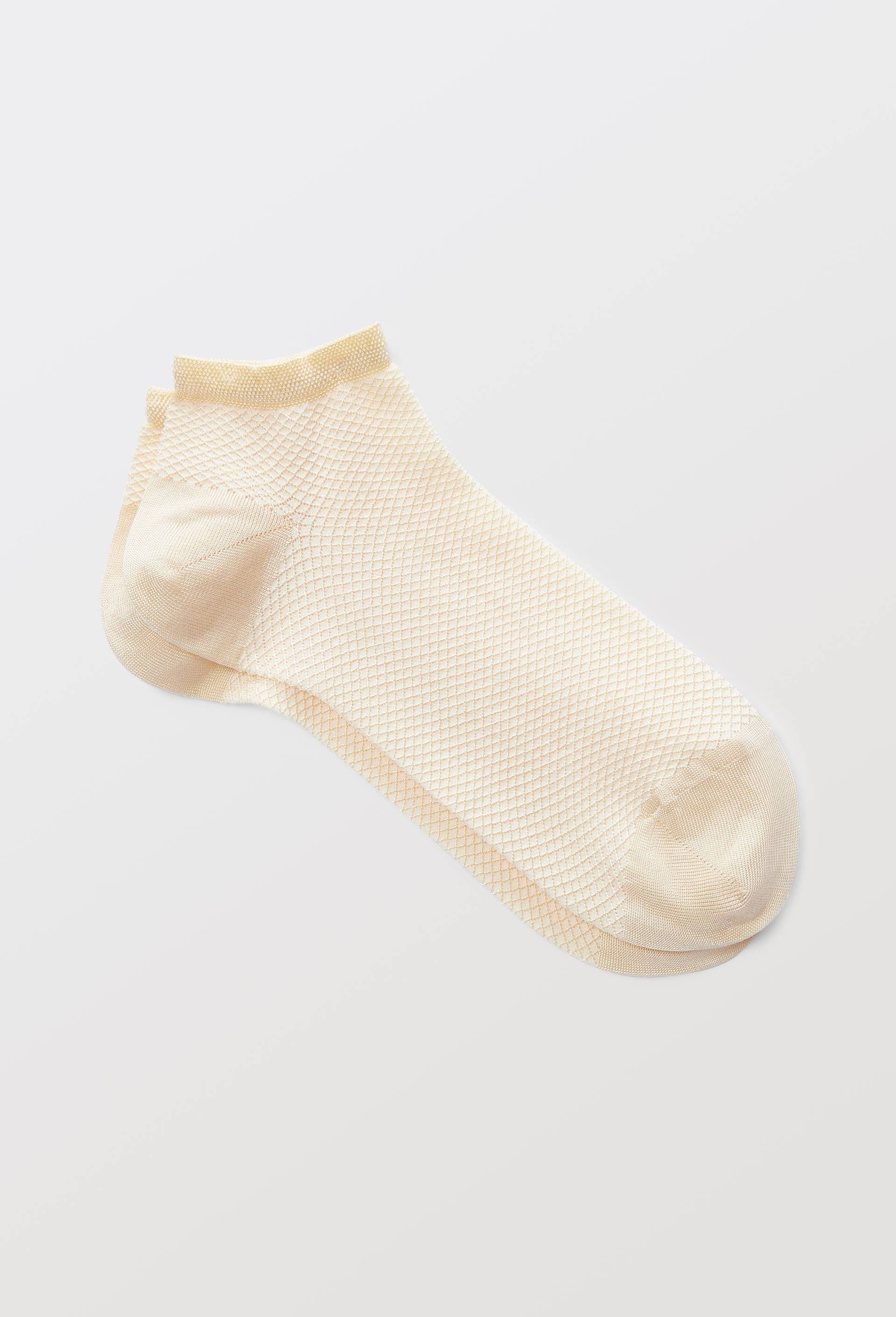 La paire de mini chaussette fantaisie en coton, DOR&Eacute; DOR&Eacute;, Beige clair, swatch image