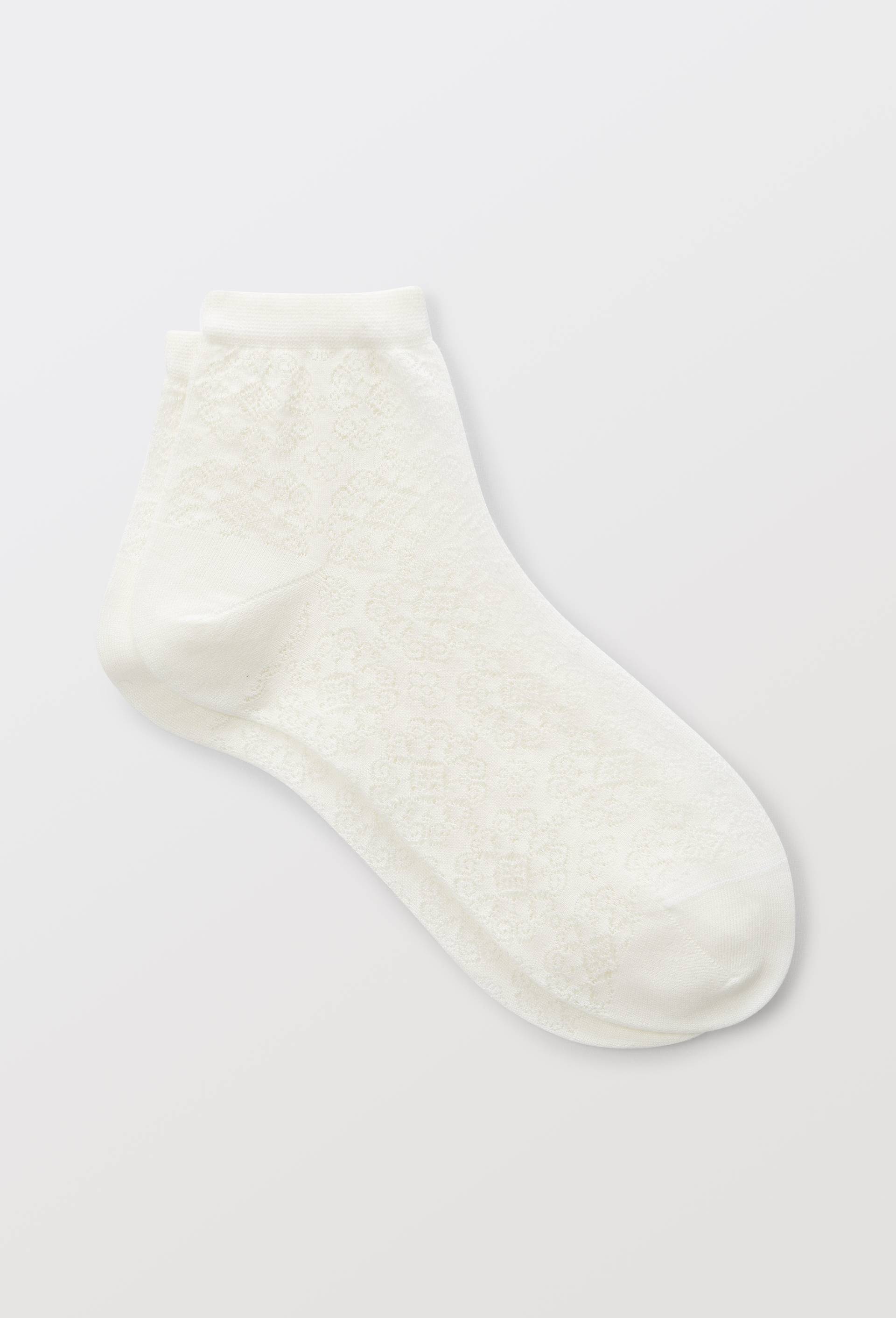 La paire de socquettes ajour&eacute;es en coton, DOR&Eacute; DOR&Eacute;, Blanc, swatch image