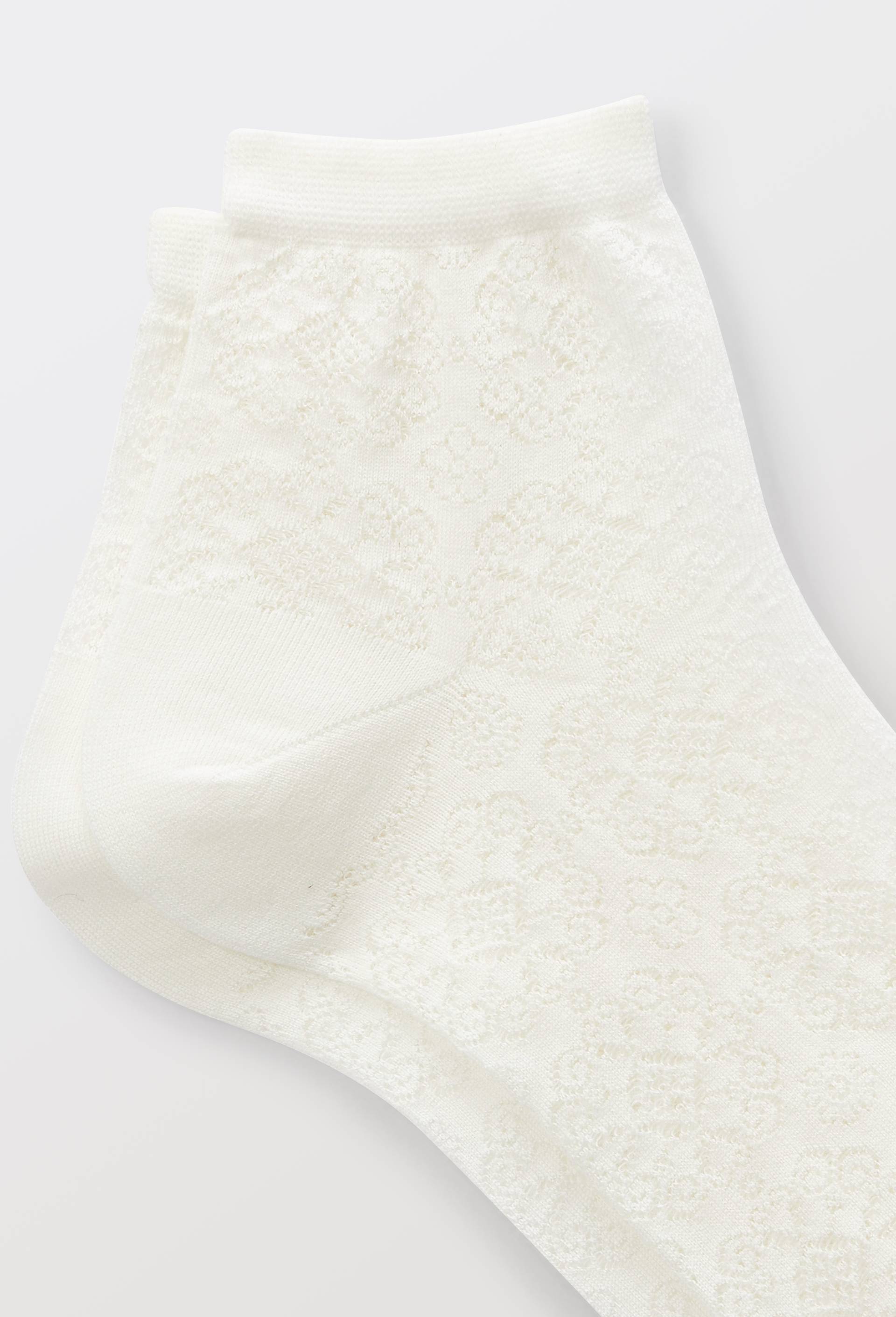 La paire de socquettes ajour&eacute;es en coton, DOR&Eacute; DOR&Eacute;, Blanc, large image number 1