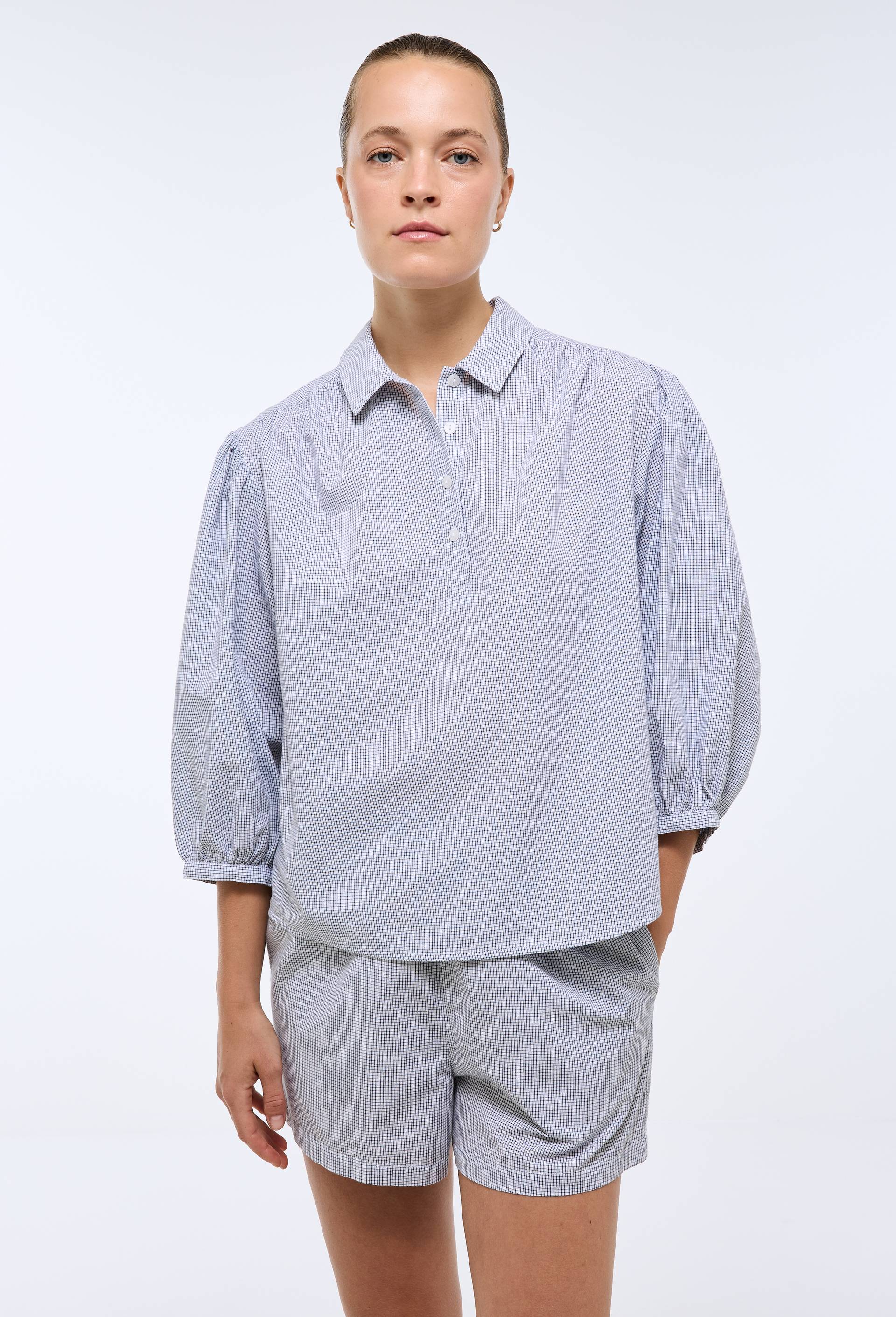 Chemise &agrave; carreaux en coton bio GOTS, Bleu fonc&eacute;, large image number 0