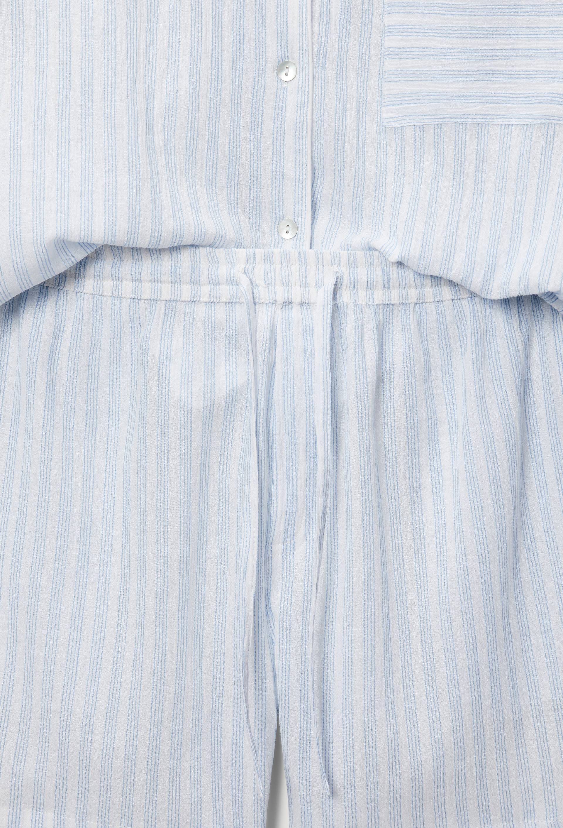 Pyjashort ray&eacute; en coton bio GOTS, Bleu, large image number 3