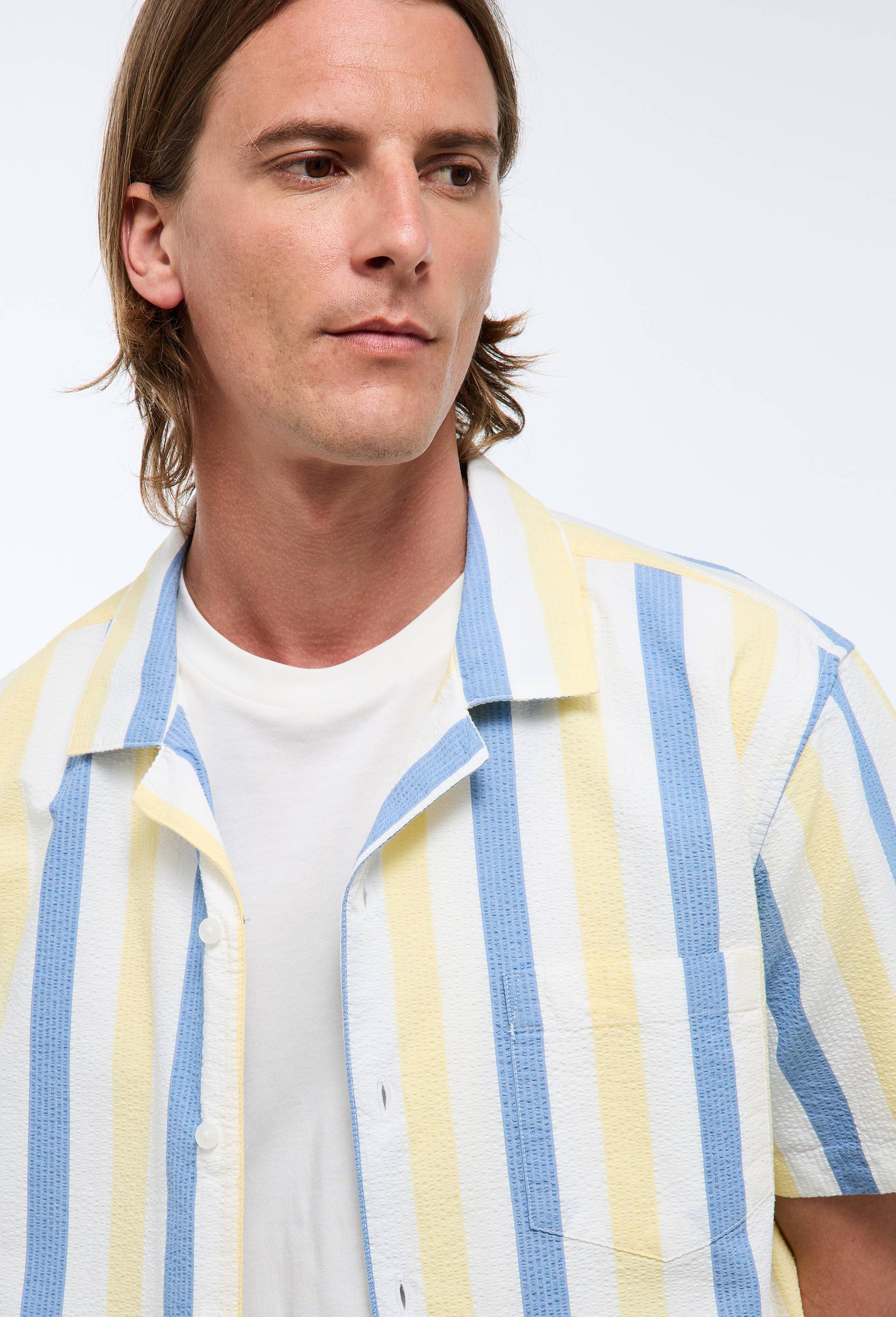 Chemise manches courtes en coton BIO GOTS, Jaune clair, large image number 1
