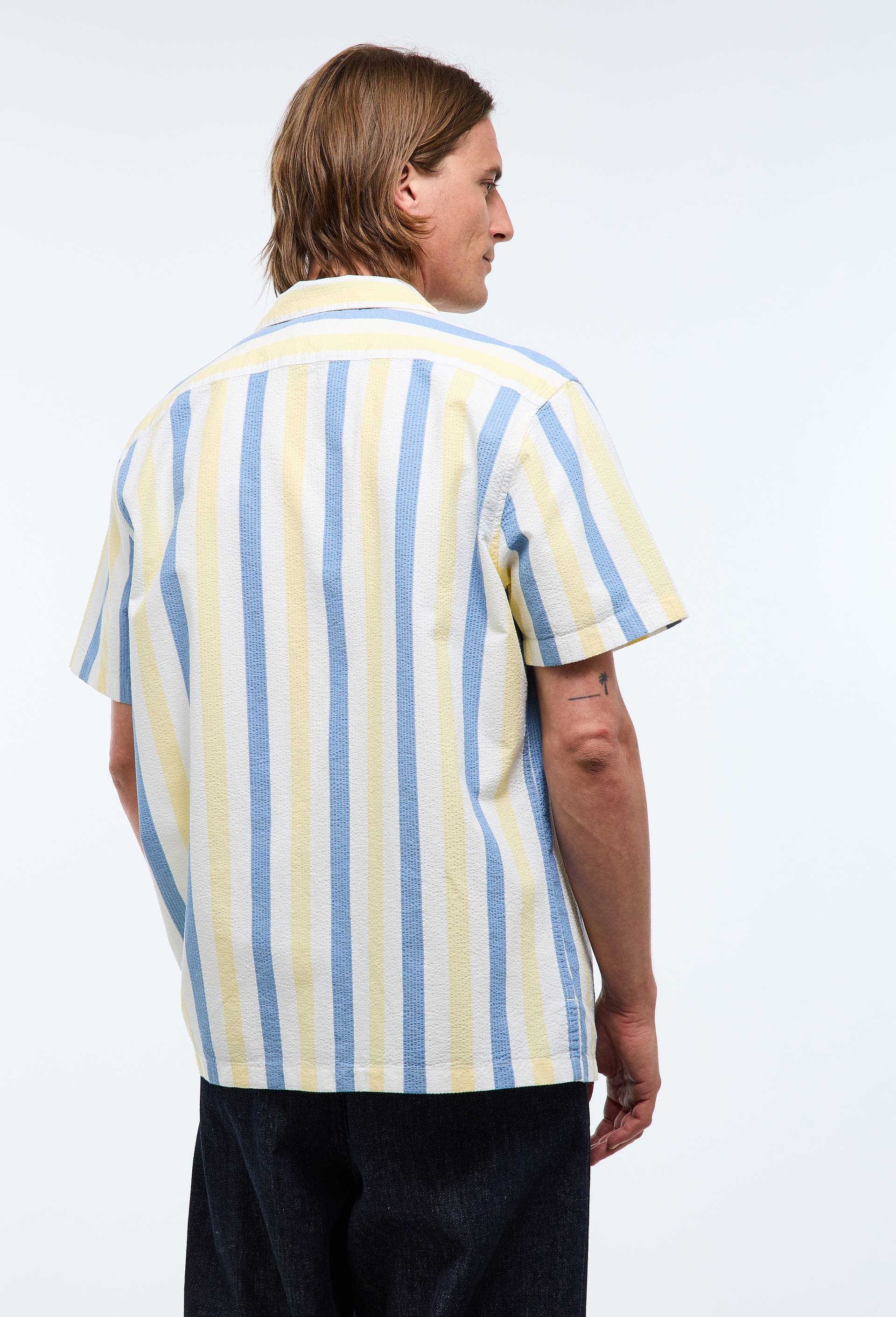 Chemise manches courtes en coton BIO GOTS, Jaune clair, large image number 2.0