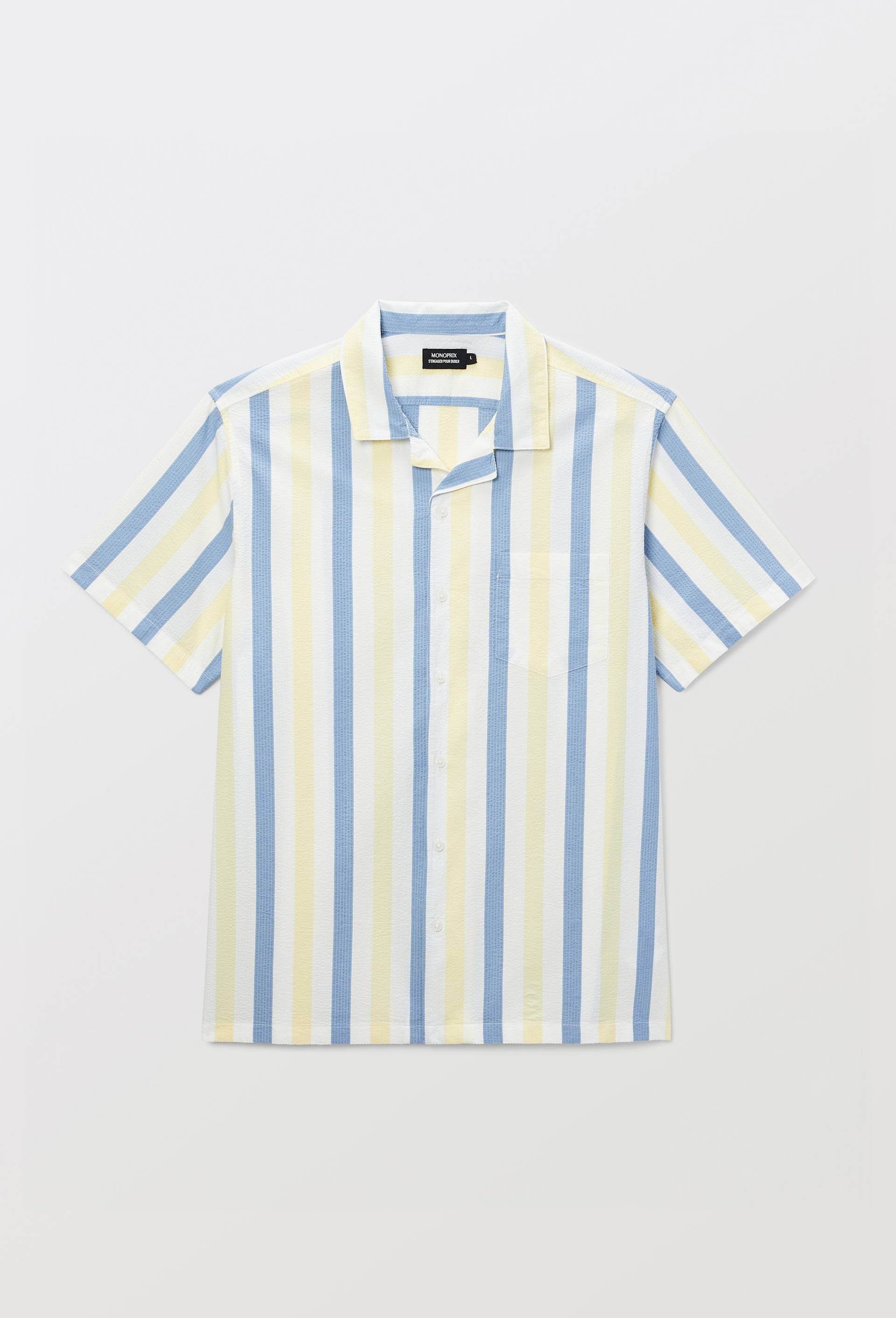 Chemise manches courtes en coton BIO GOTS, Jaune clair, large image number 3