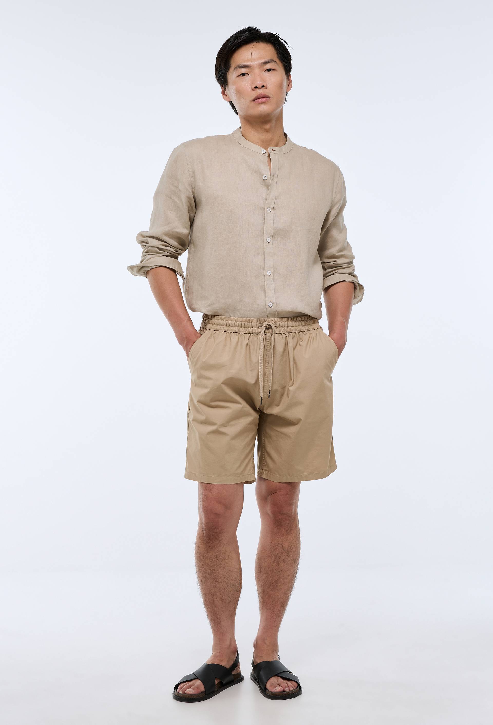 Short en popeline de coton BIO GOTS, Ecru, large image number 0