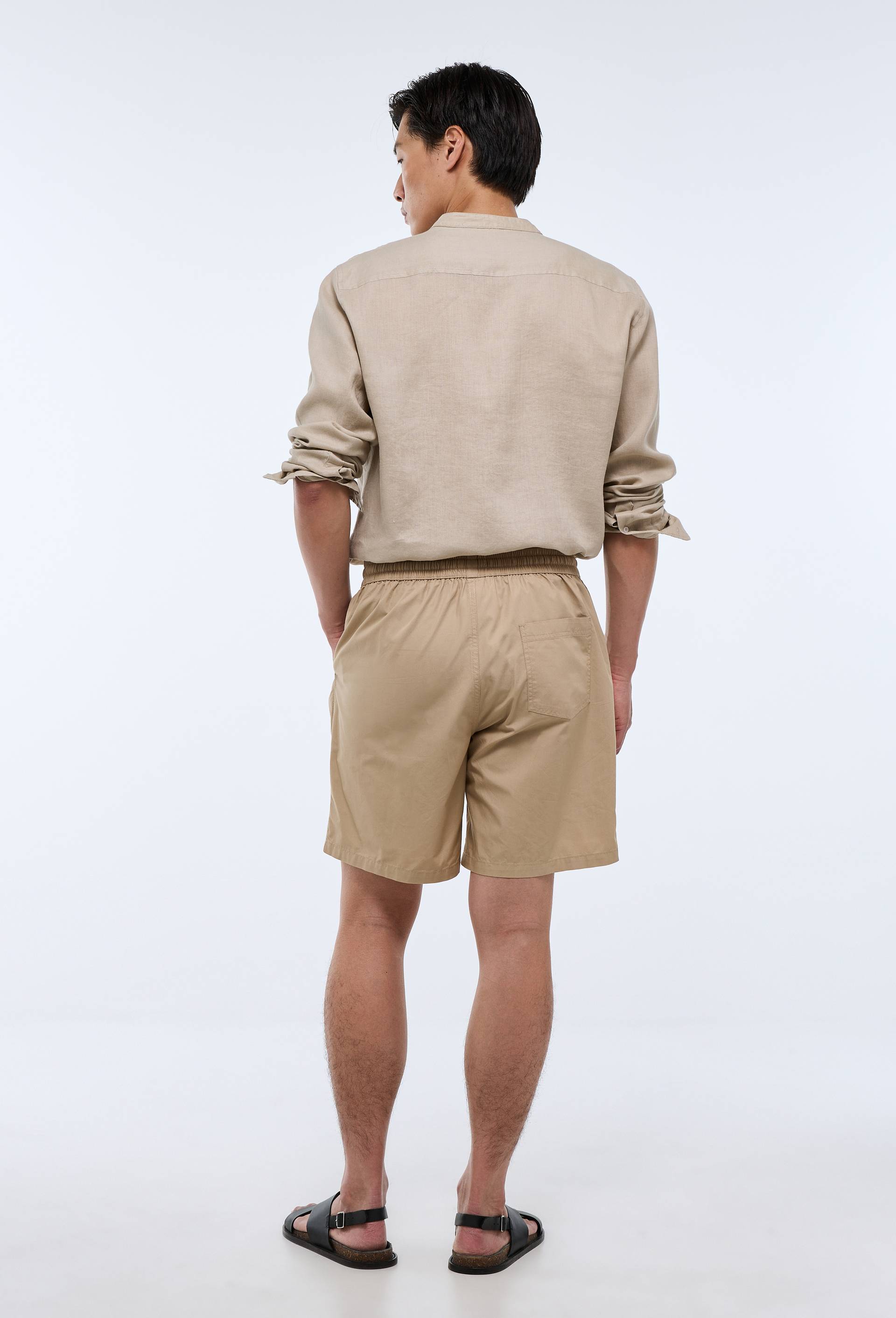 Short en popeline de coton BIO GOTS, Ecru, large image number 1.0